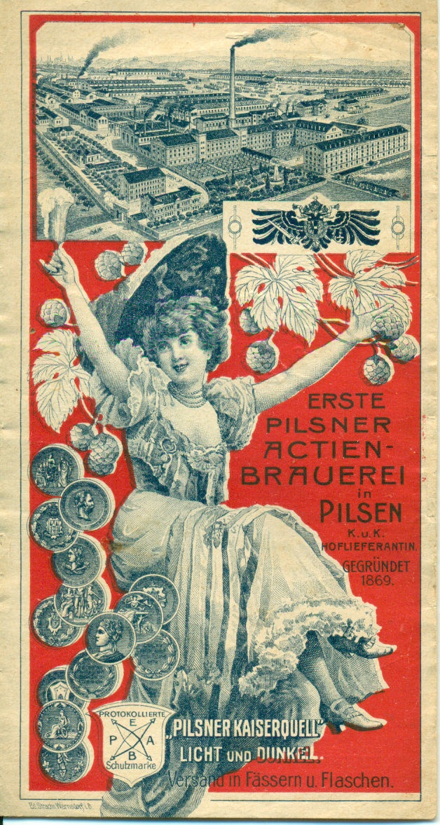 Erste Pilsner Actien Brauerei in Pilsen számolócédula (Magyar Kereskedelmi és Vendéglátóipari Múzeum CC BY-NC-SA)