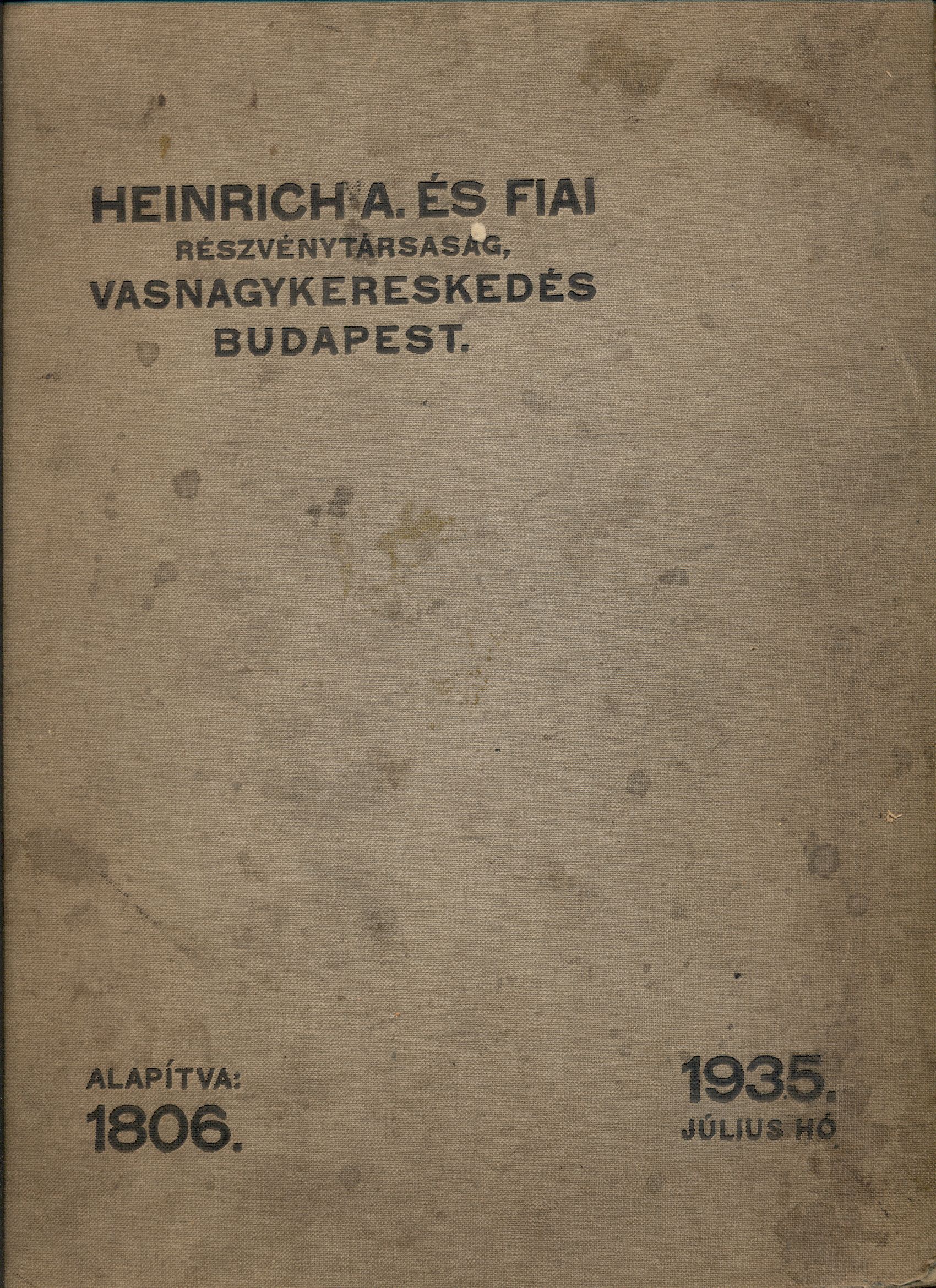 Heinrich A. és Fiai árjegyzék (Magyar Kereskedelmi és Vendéglátóipari Múzeum CC BY-NC-SA)