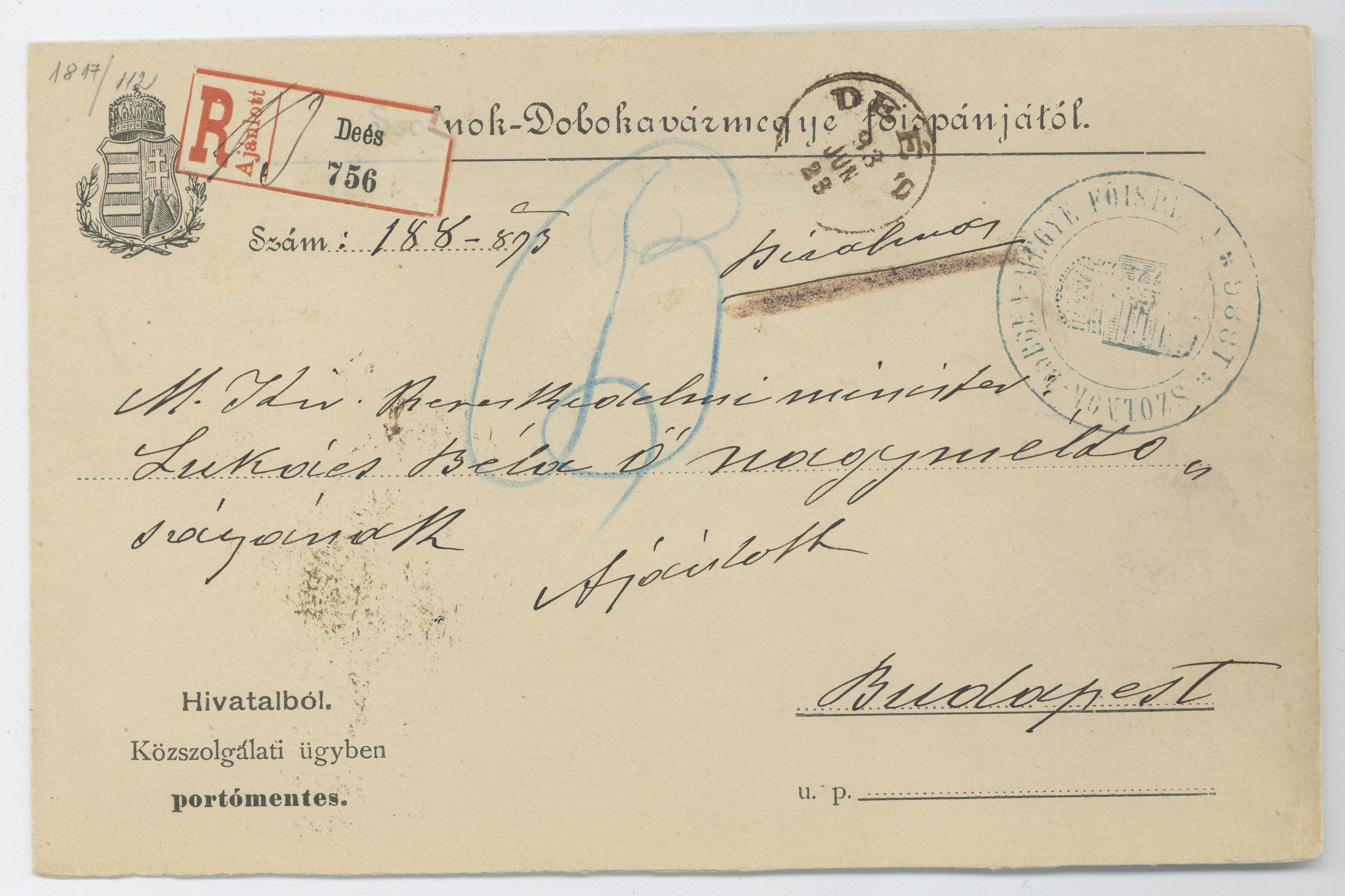Viaszpecsétes levélboríték (Postamúzeum CC BY-NC-SA)