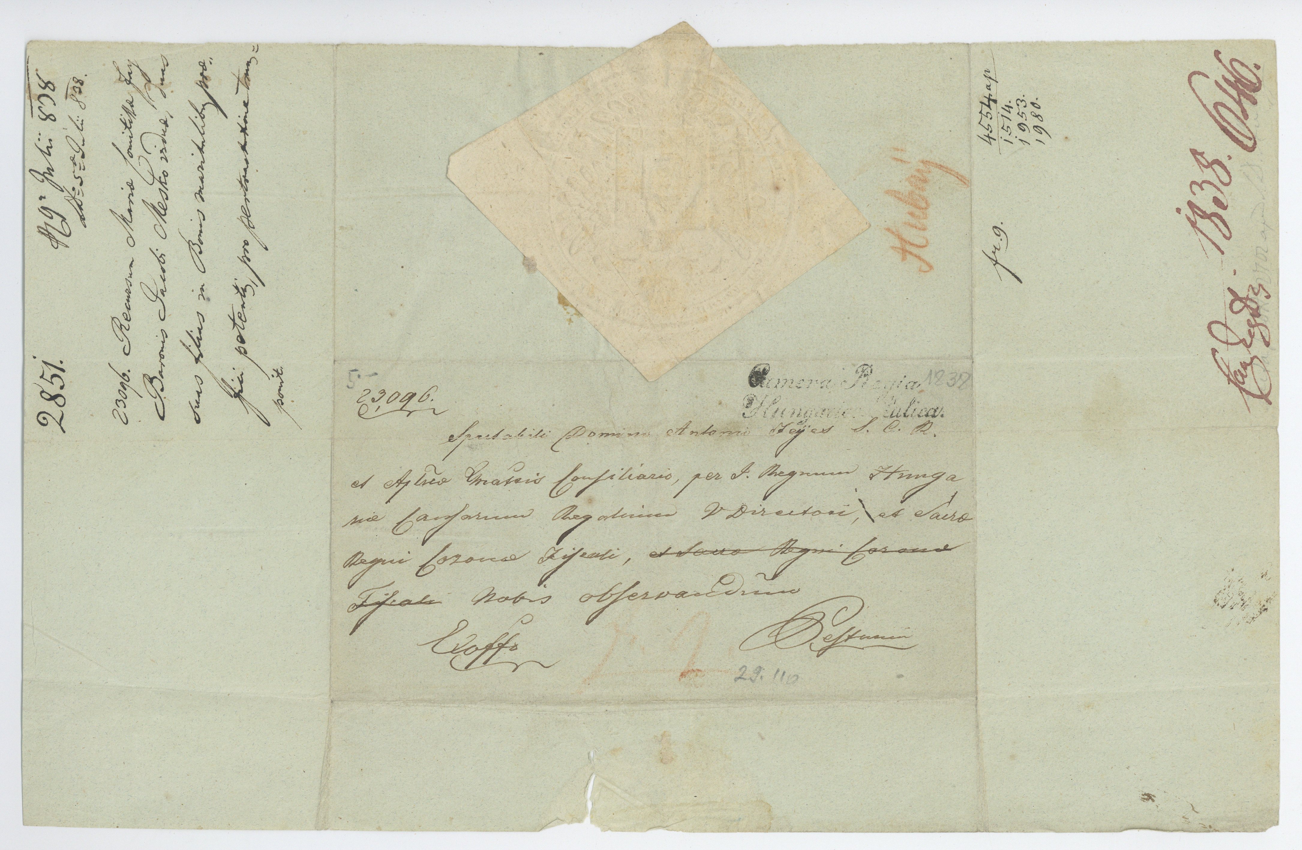 Papírfelzetes pecsétes levél (Postamúzeum CC BY-NC-SA)