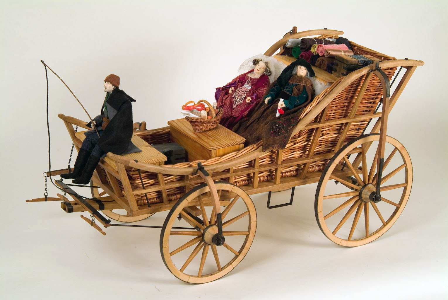 Mátyás-kori utazószekér modellje (Postamúzeum CC BY-NC-SA)