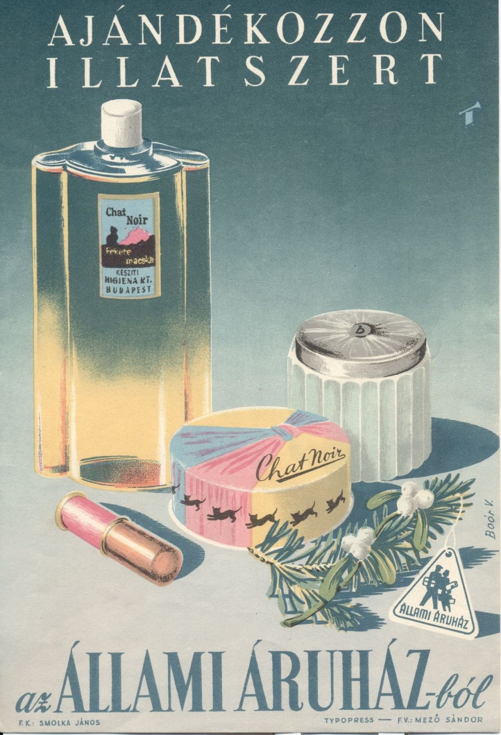Ajándékozzon illatszert az Állami Áruházból (Magyar Kereskedelmi és Vendéglátóipari Múzeum CC BY-NC-SA)