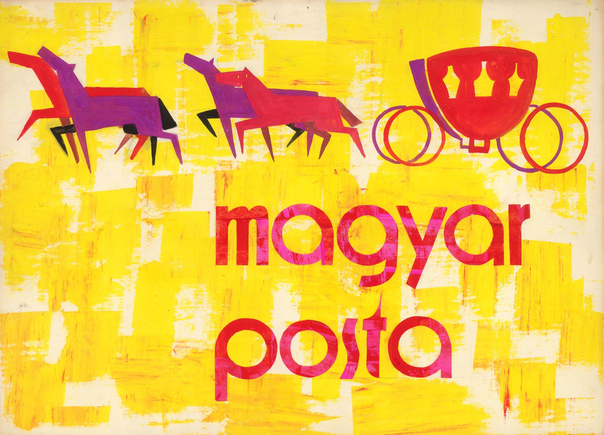Postát népszerűsítő kiadvány terve, felirata: Magyar Posta (Postamúzeum CC BY-NC-SA)