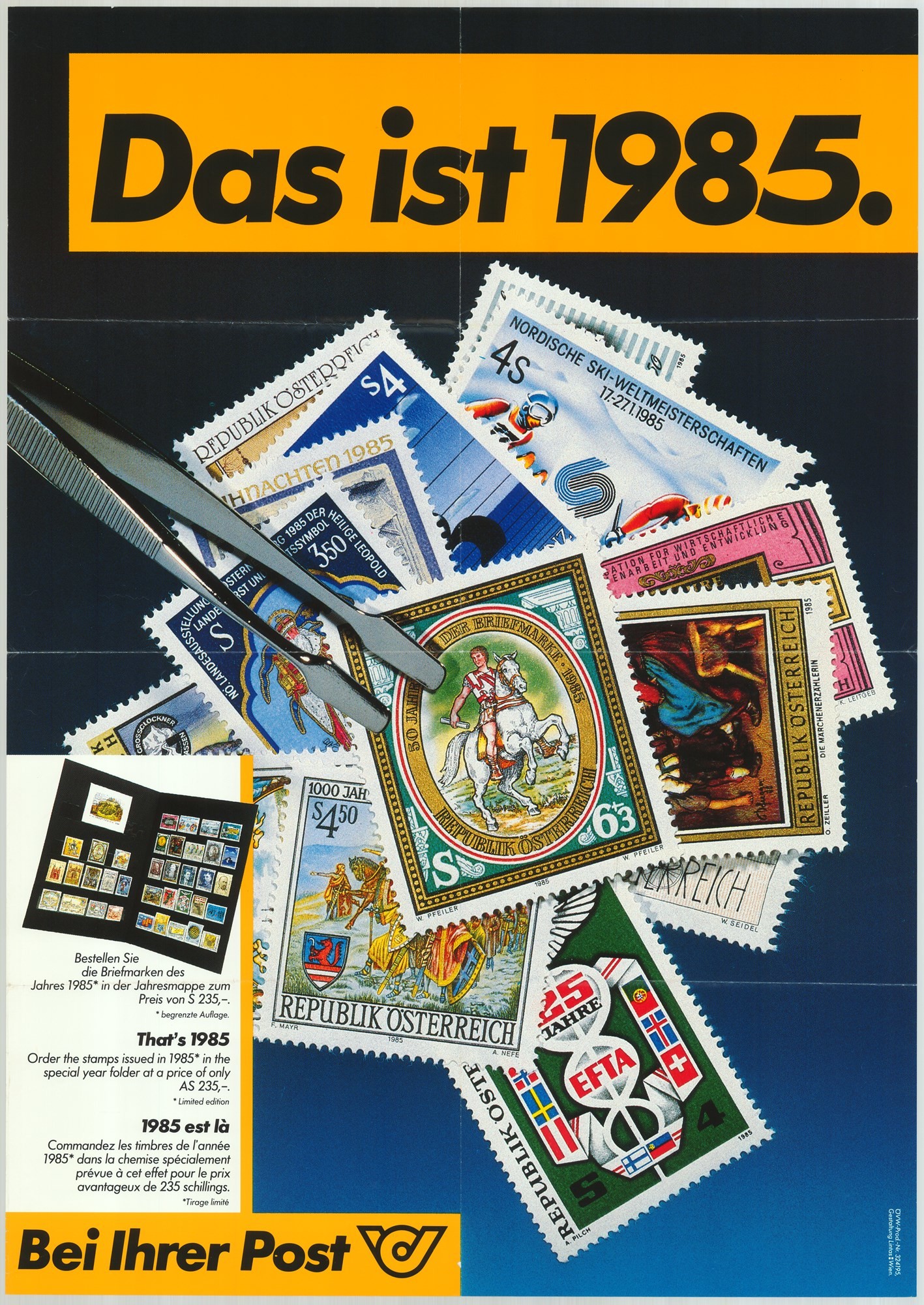 Plakát - Osztrák posta, 1985 (Postamúzeum CC BY-NC-SA)