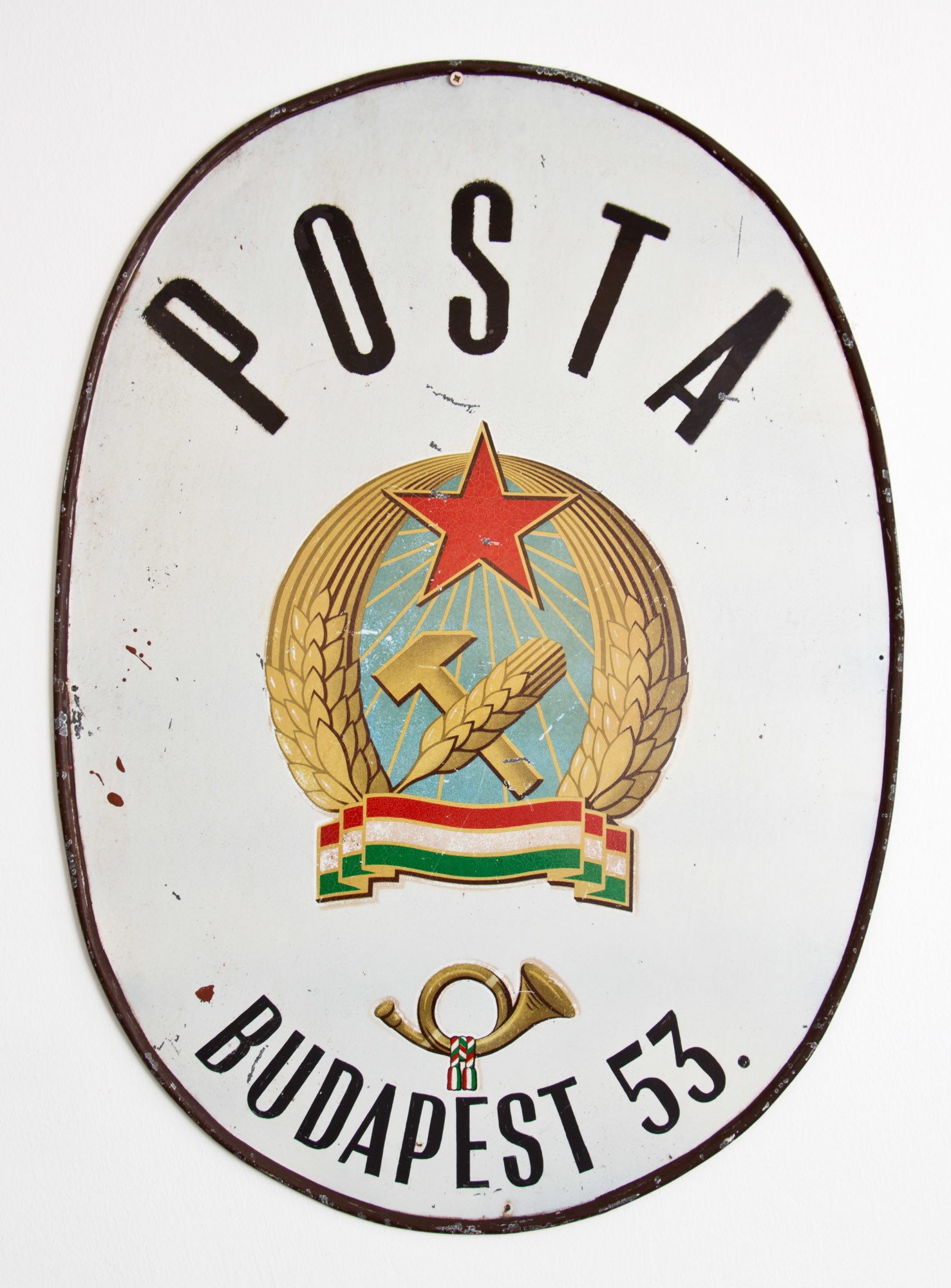 Címertábla „POSTA BUDAPEST 53.” (Postamúzeum CC BY-NC-SA)