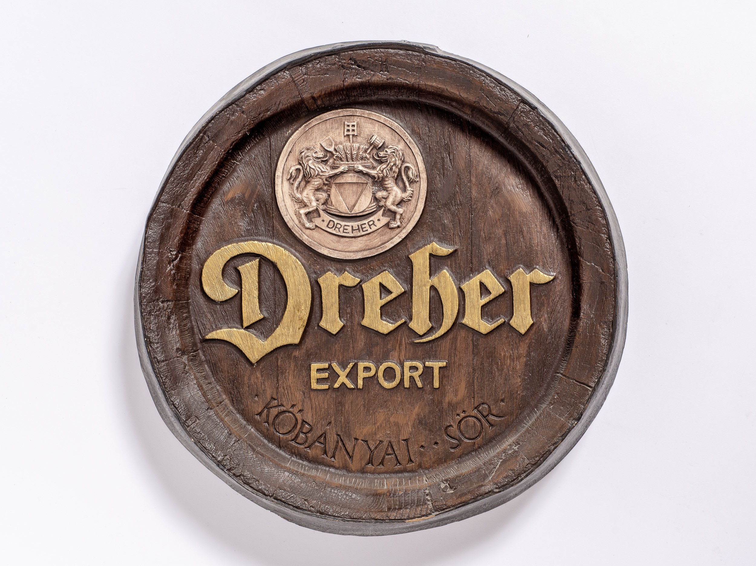 Hordóvég:dreher export+logo,kőb.S. (Söripari Emléktár - Dreher Sörmúzeum CC BY-NC-SA)