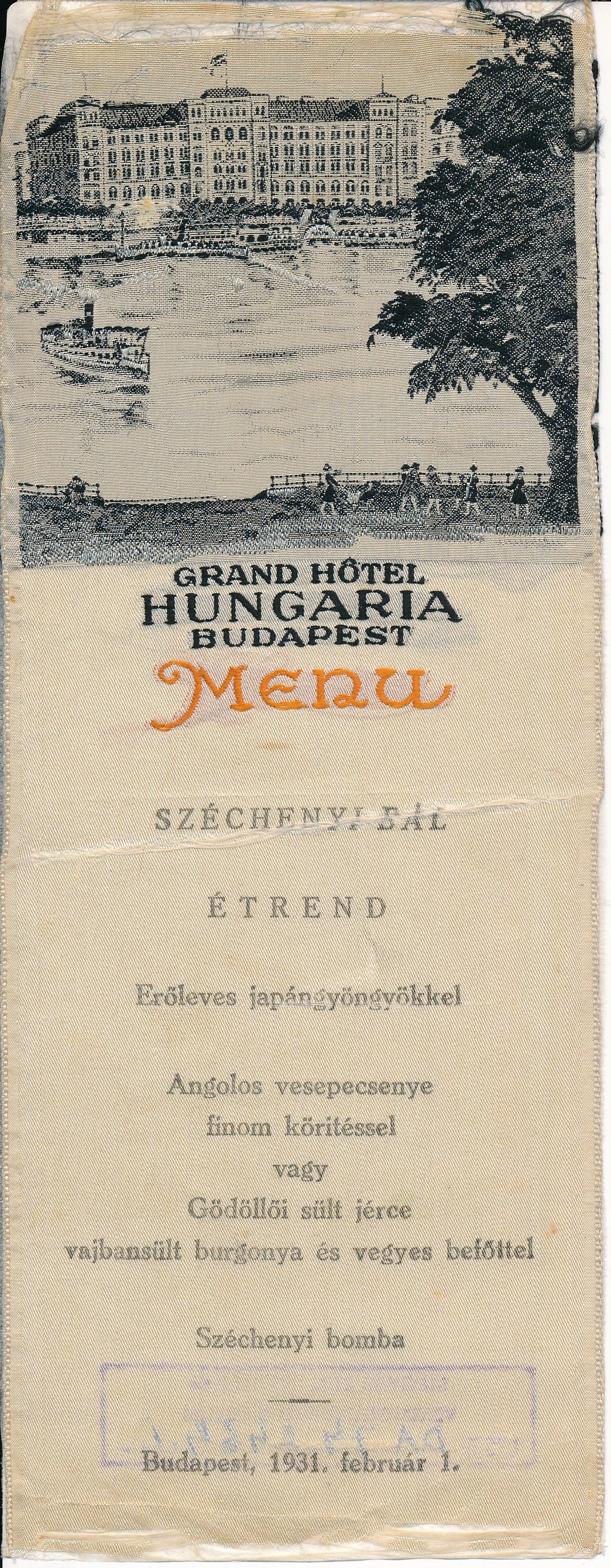 Menülap (Magyar Kereskedelmi és Vendéglátóipari Múzeum CC BY-NC-SA)