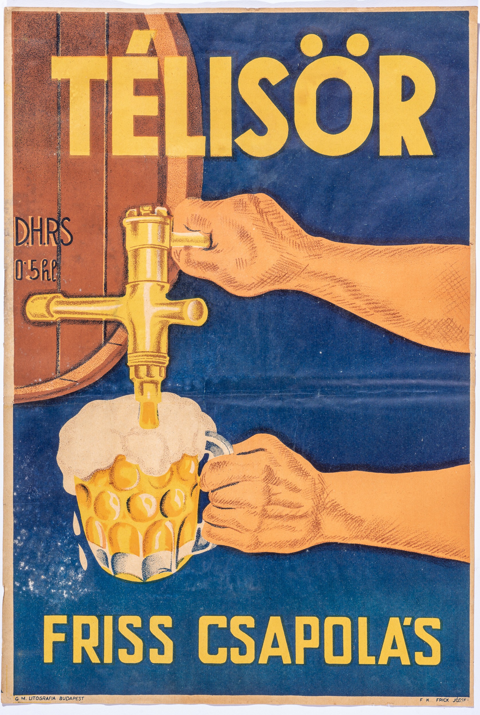 Téli sör, friss csapolás,plakát (Söripari Emléktár - Dreher Sörmúzeum CC BY-NC-SA)