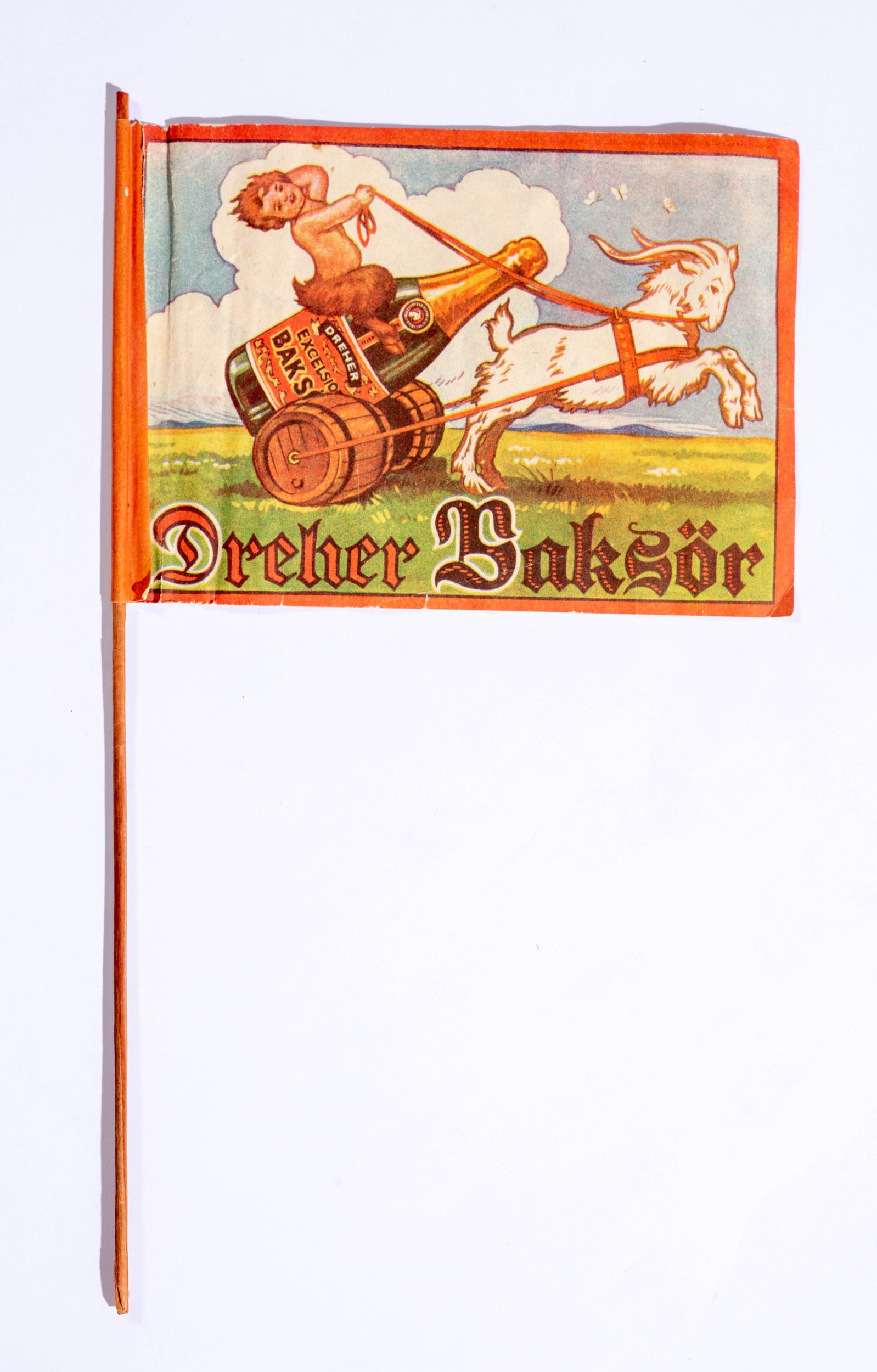 Zászlócska dreher bak sör felír/papír (Söripari Emléktár - Dreher Sörmúzeum CC BY-NC-SA)