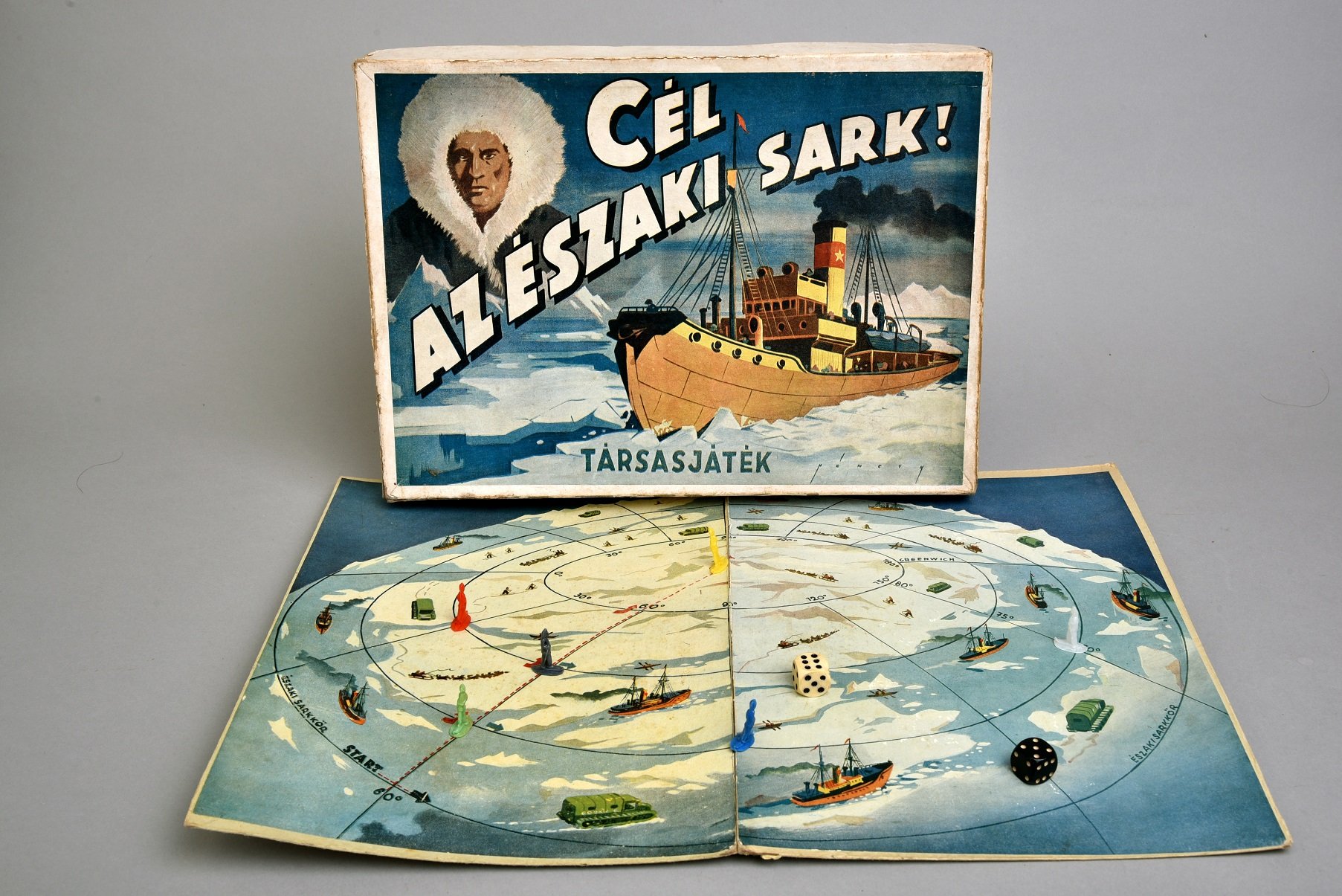 Társasjáték, Cél az Északi-sark! (Óbudai Múzeum CC BY-NC-SA)