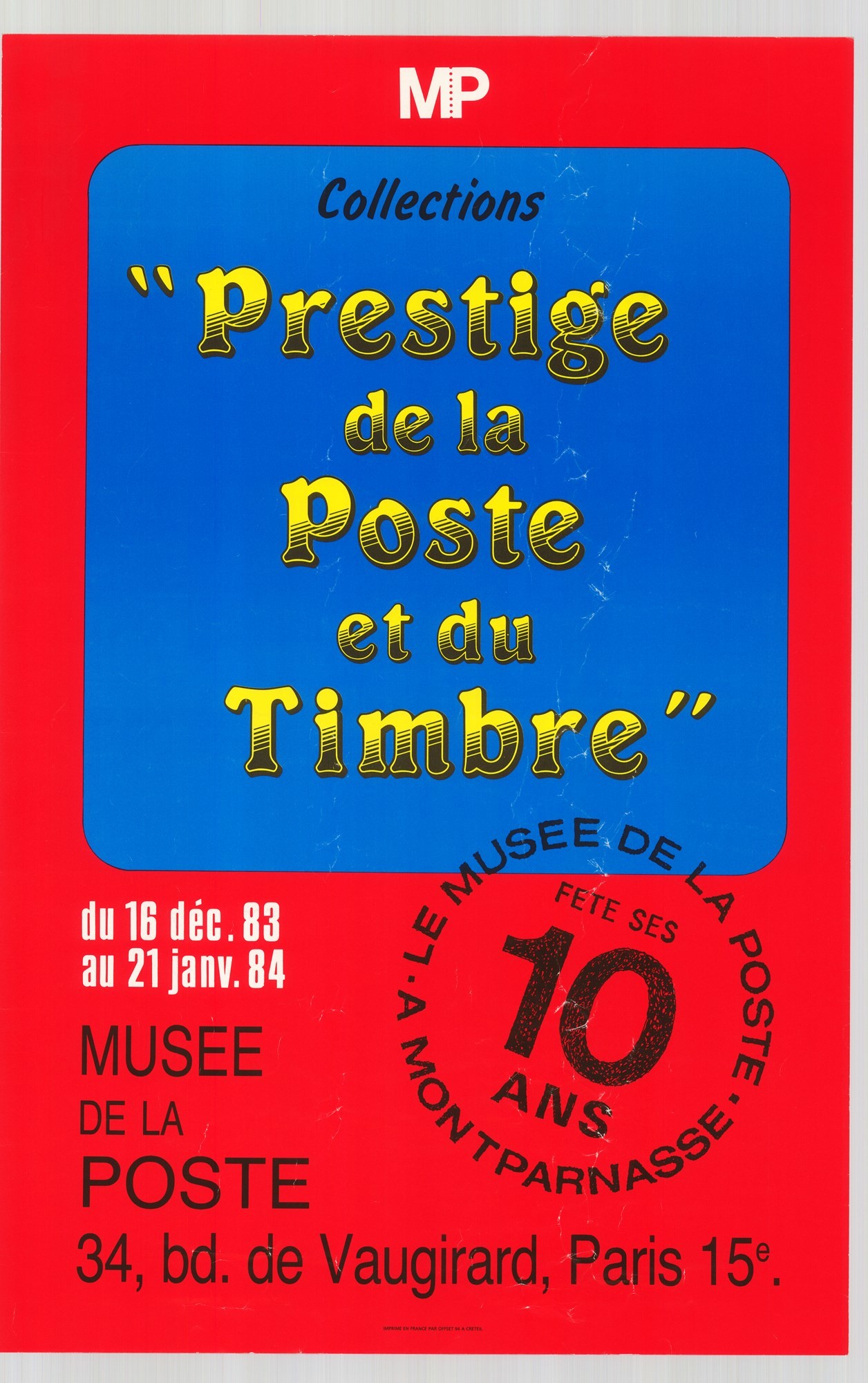 Kiállítási plakát - Francia postamúzeum, 1983 (Postamúzeum CC BY-NC-SA)