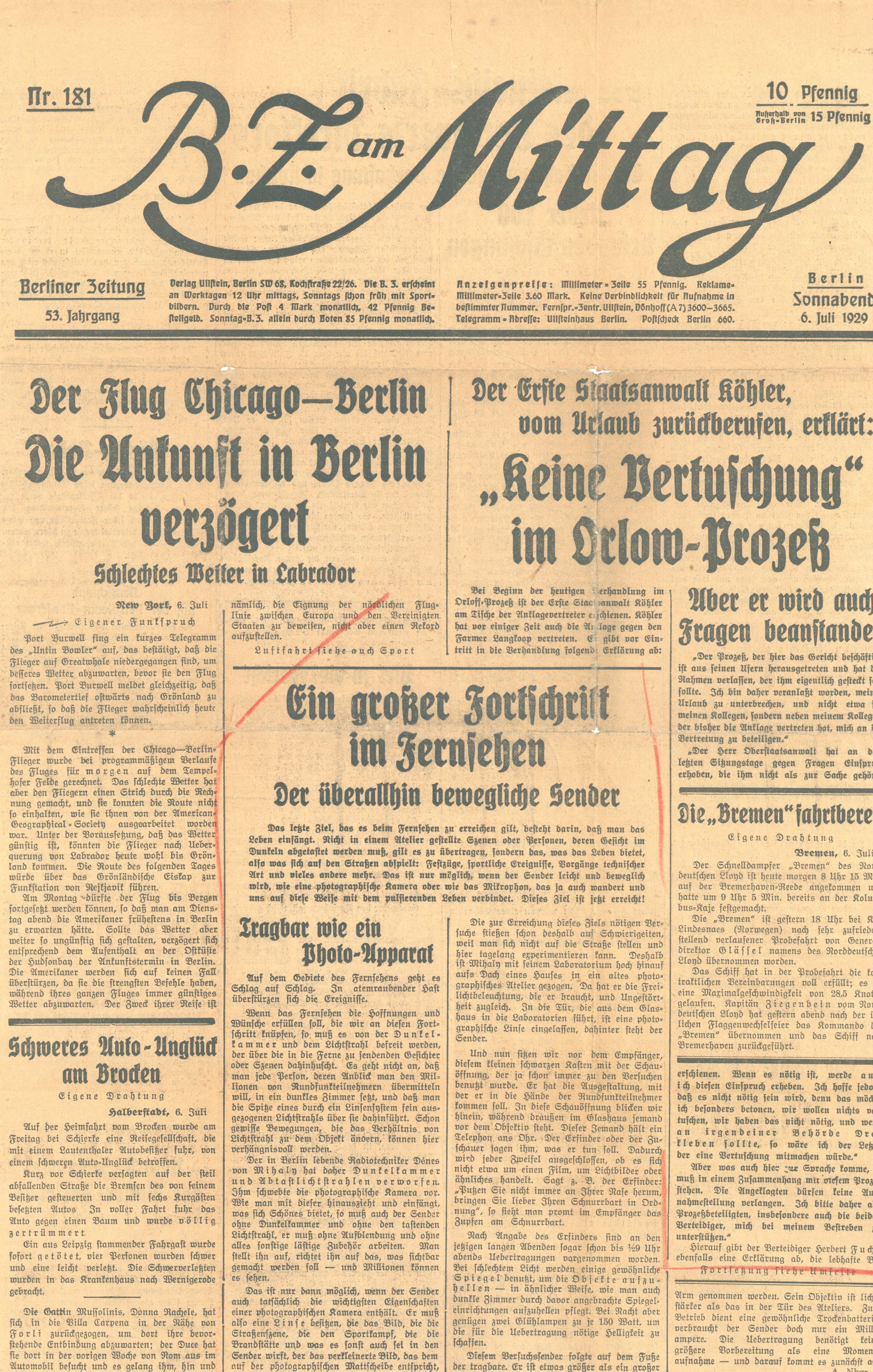 Német nyelvű cikk (Postamúzeum CC BY-NC-SA)