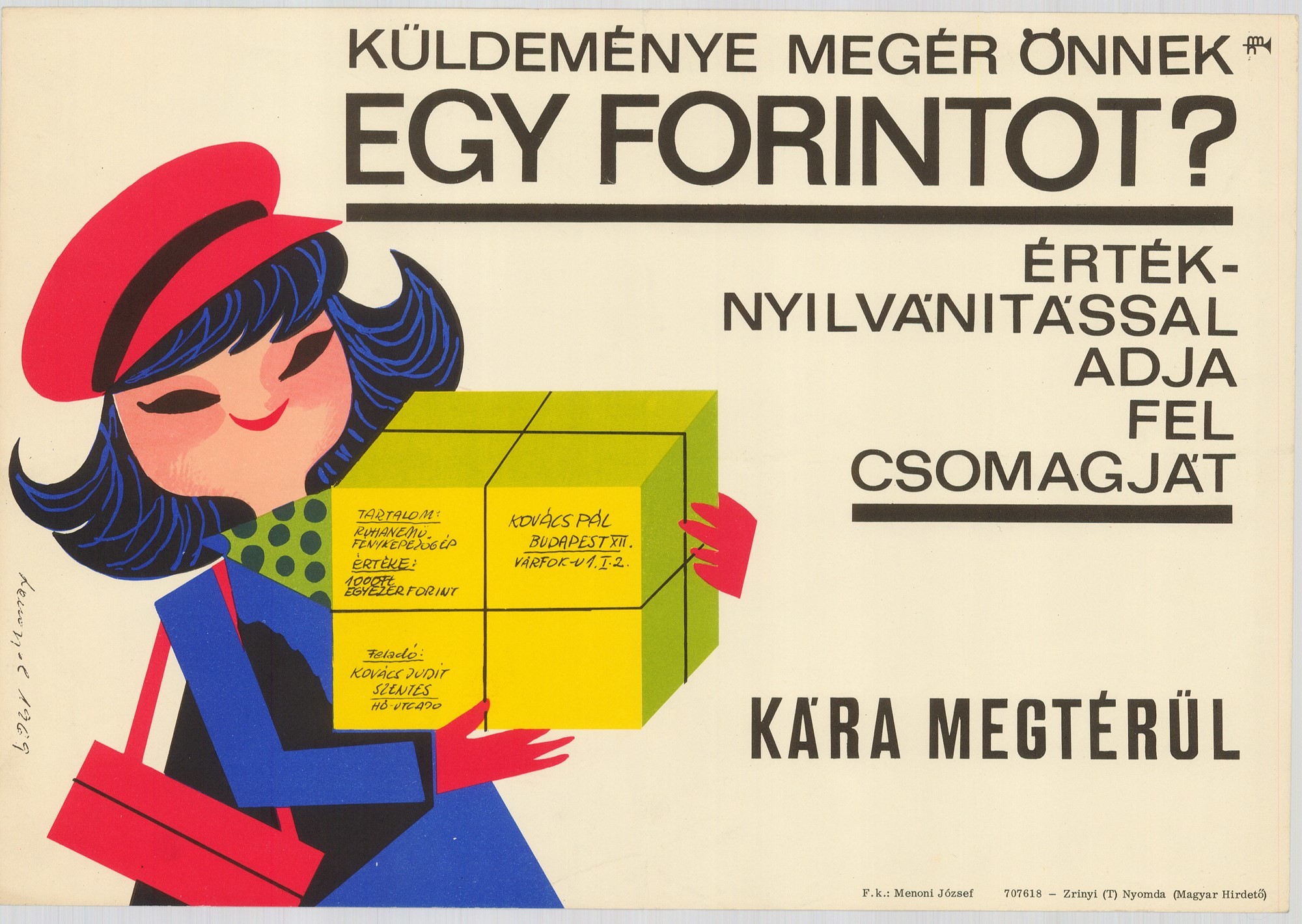 Grafikai plakát - Csomagküldés (Postamúzeum CC BY-NC-SA)
