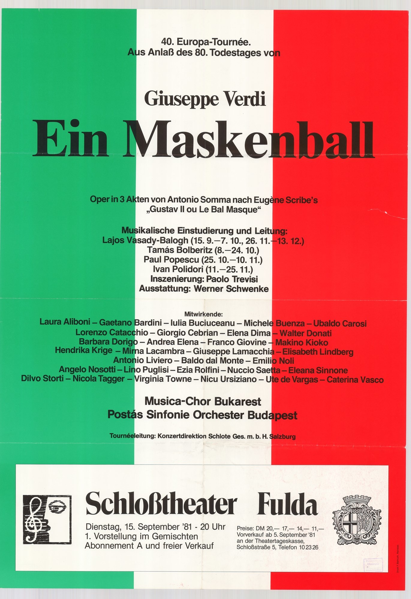 Plakát - Postás Szimfonikus Zenekar hangversenye, Fulda, 1981 (Postamúzeum CC BY-NC-SA)