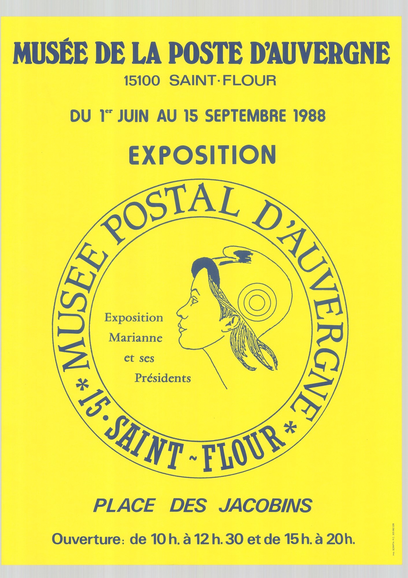 Kiállítási plakát - Saint Flour-i Postamúzeum, 1988 (Postamúzeum CC BY-NC-SA)