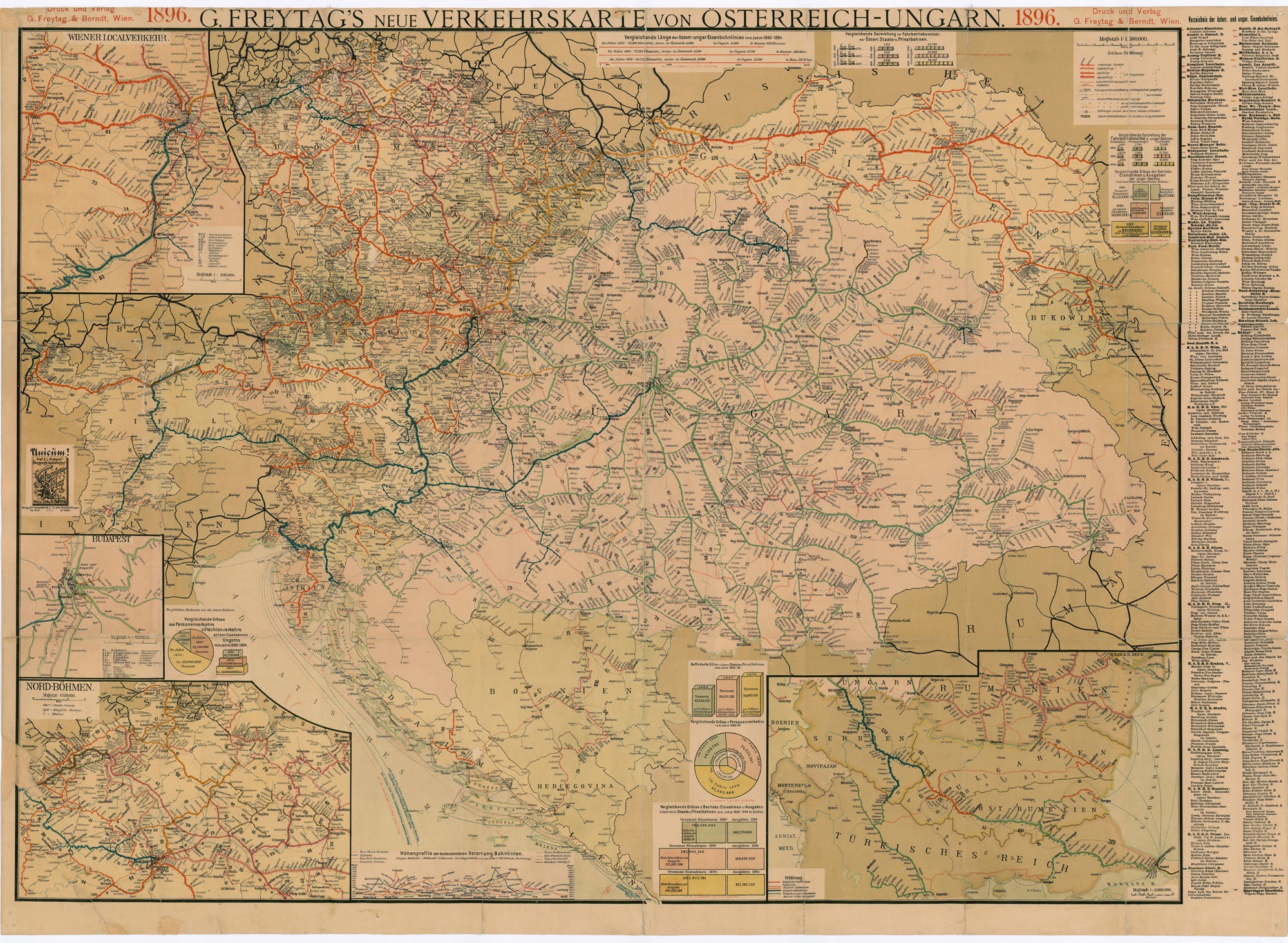 Ausztria-Magyarország új vasúti térképe (Postamúzeum CC BY-NC-SA)
