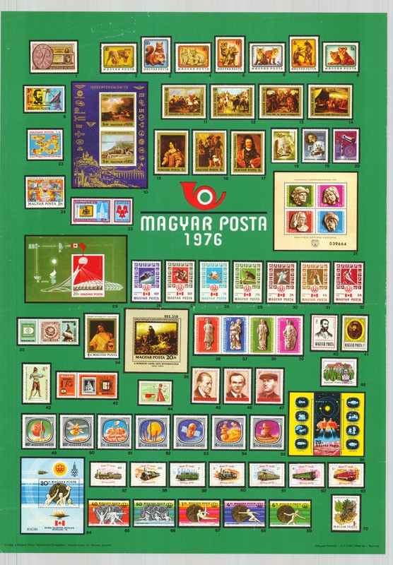 Plakát - Magyar Posta bélyegei, 1976 (Postamúzeum CC BY-NC-SA)