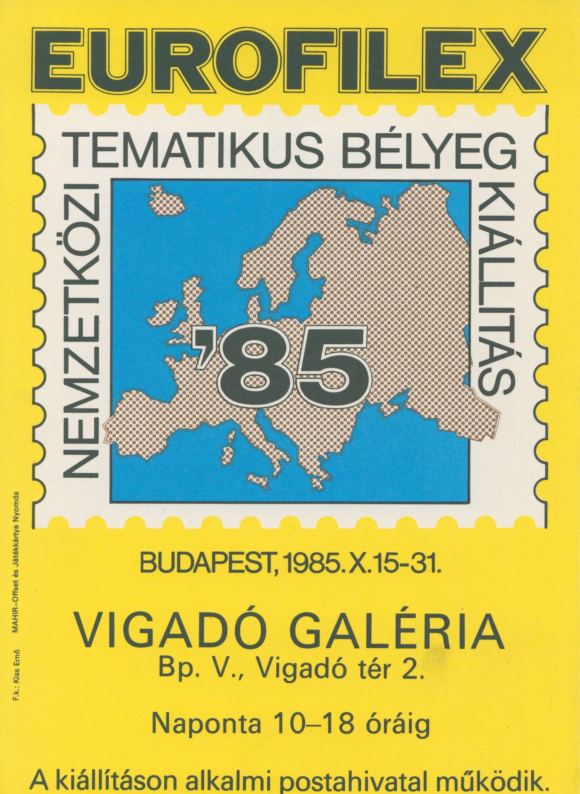 Kiállítási plakát - Eurofilex '85 (Postamúzeum CC BY-NC-SA)