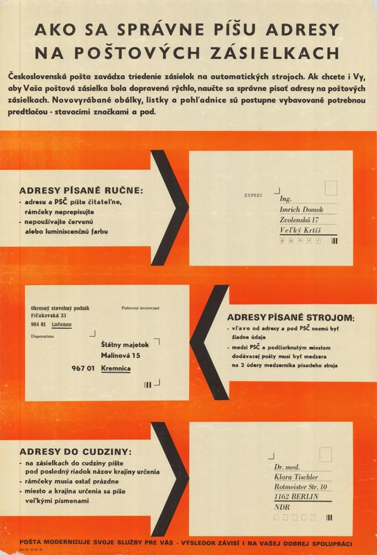 Plakát - Csehszlovák posta, irányítószám (Postamúzeum CC BY-NC-SA)