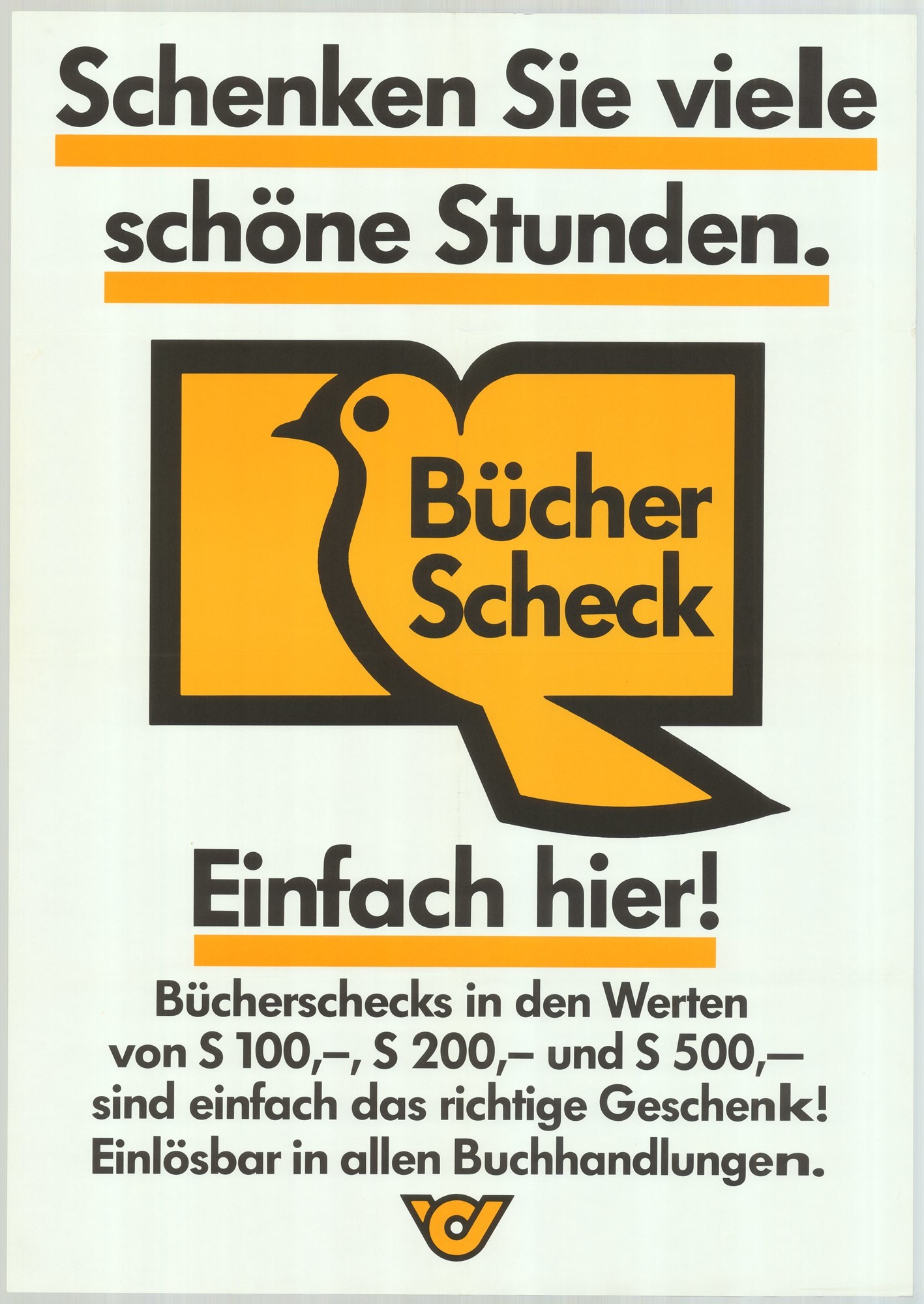 Plakát - Osztrák posta, Bücher-Scheck (Postamúzeum CC BY-NC-SA)