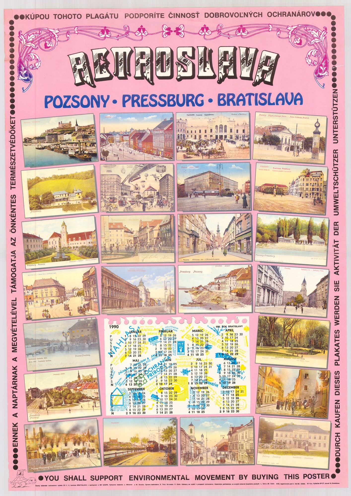 Falinaptár - Szlovákia, 1990 (Postamúzeum CC BY-NC-SA)