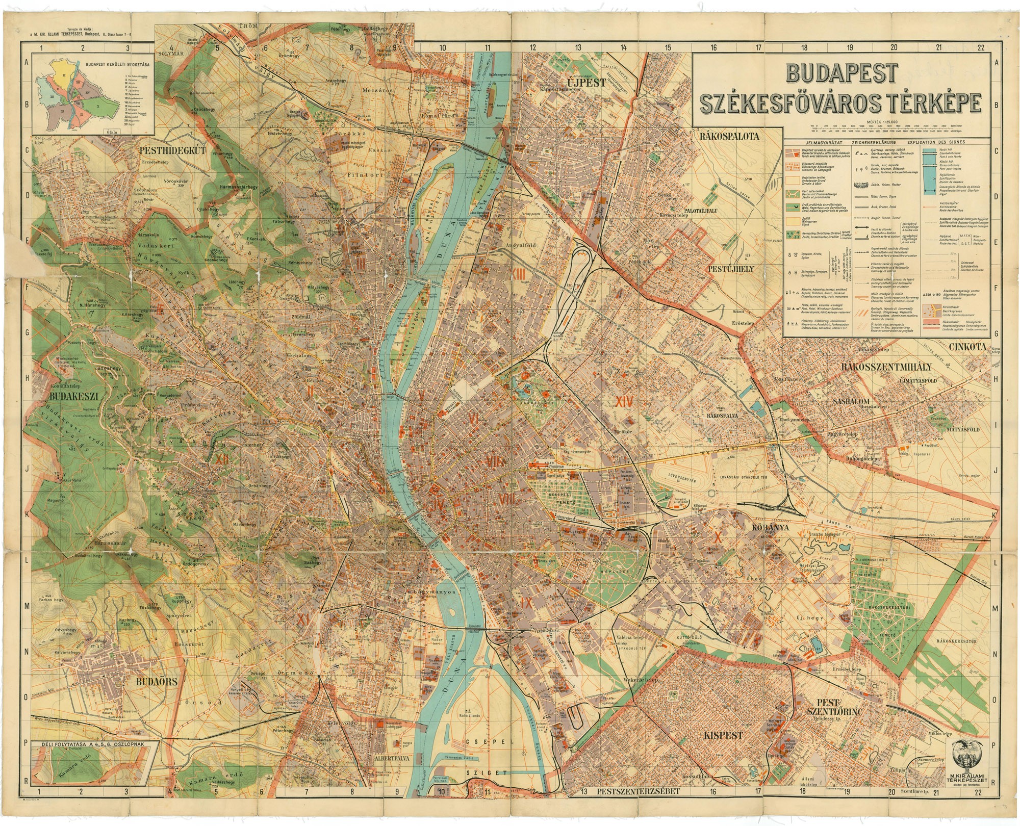 Budapest székesfőváros térképe (Postamúzeum CC BY-NC-SA)