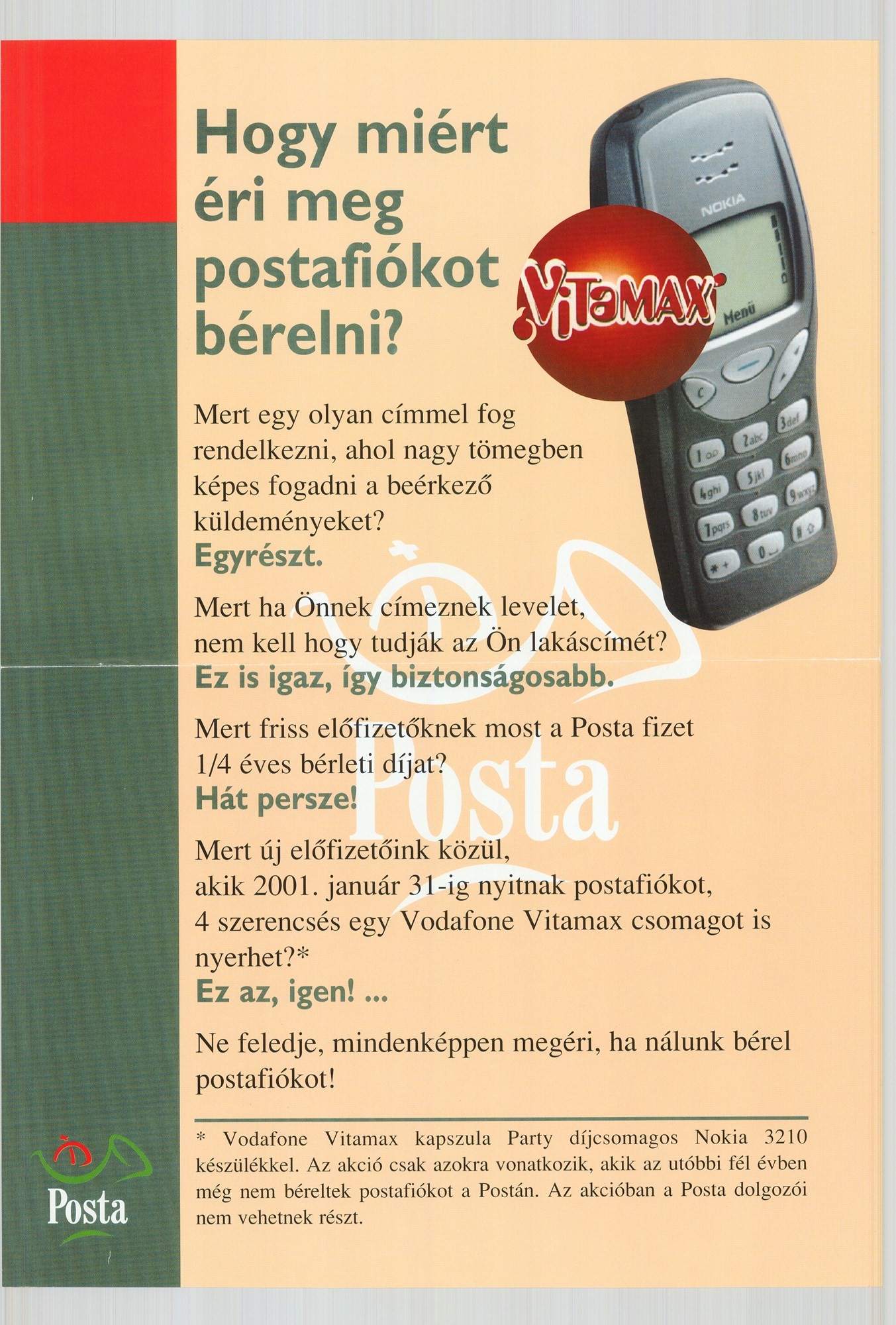 Plakát - Postafiókbérlés, 2001 (Postamúzeum CC BY-NC-SA)