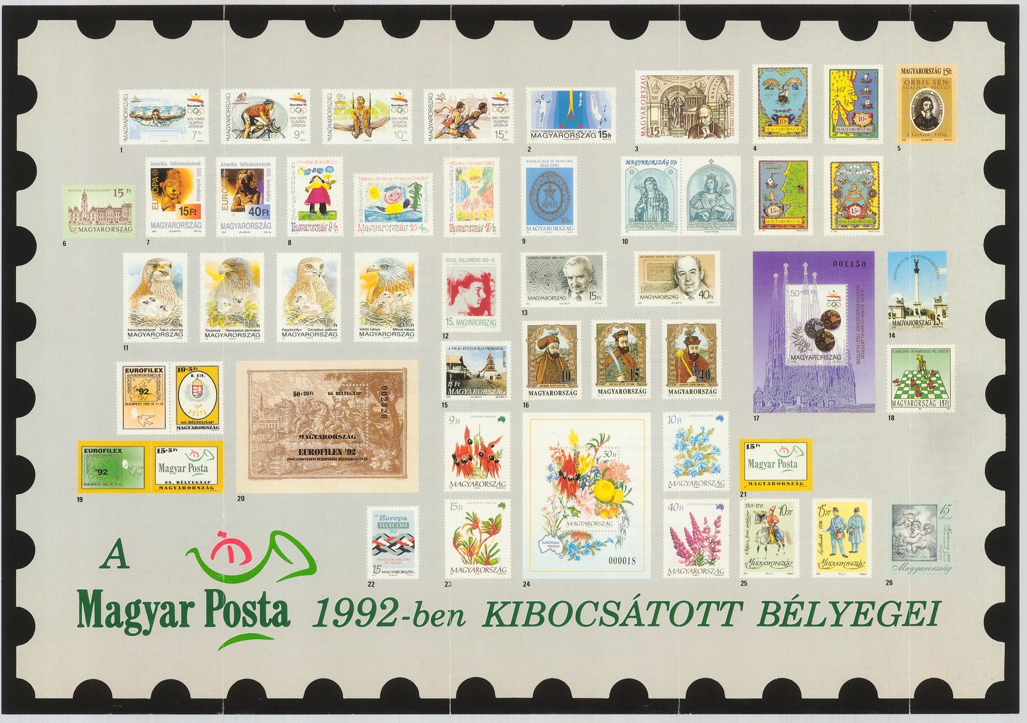 Plakát - Magyar Posta bélyegei, 1992 (Postamúzeum CC BY-NC-SA)