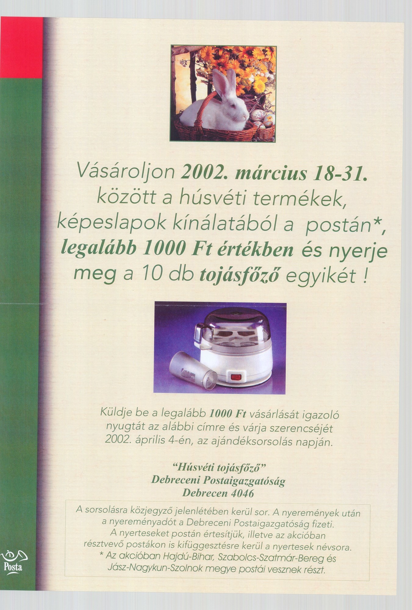 Plakát - Húsvéti nyereményjáték, 2002 (Postamúzeum CC BY-NC-SA)