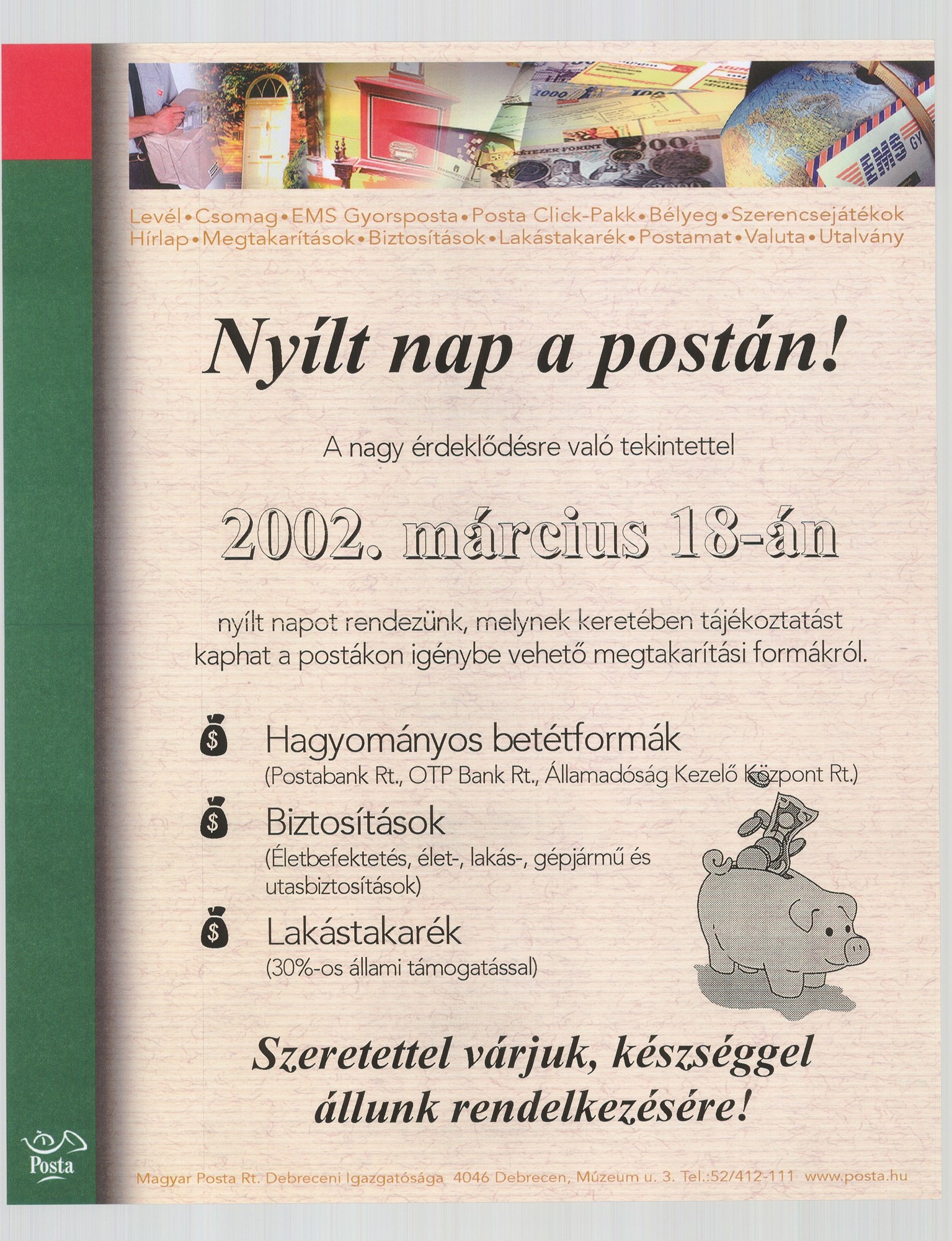 Plakát - Nyílt nap a postán, 2002 (Postamúzeum CC BY-NC-SA)
