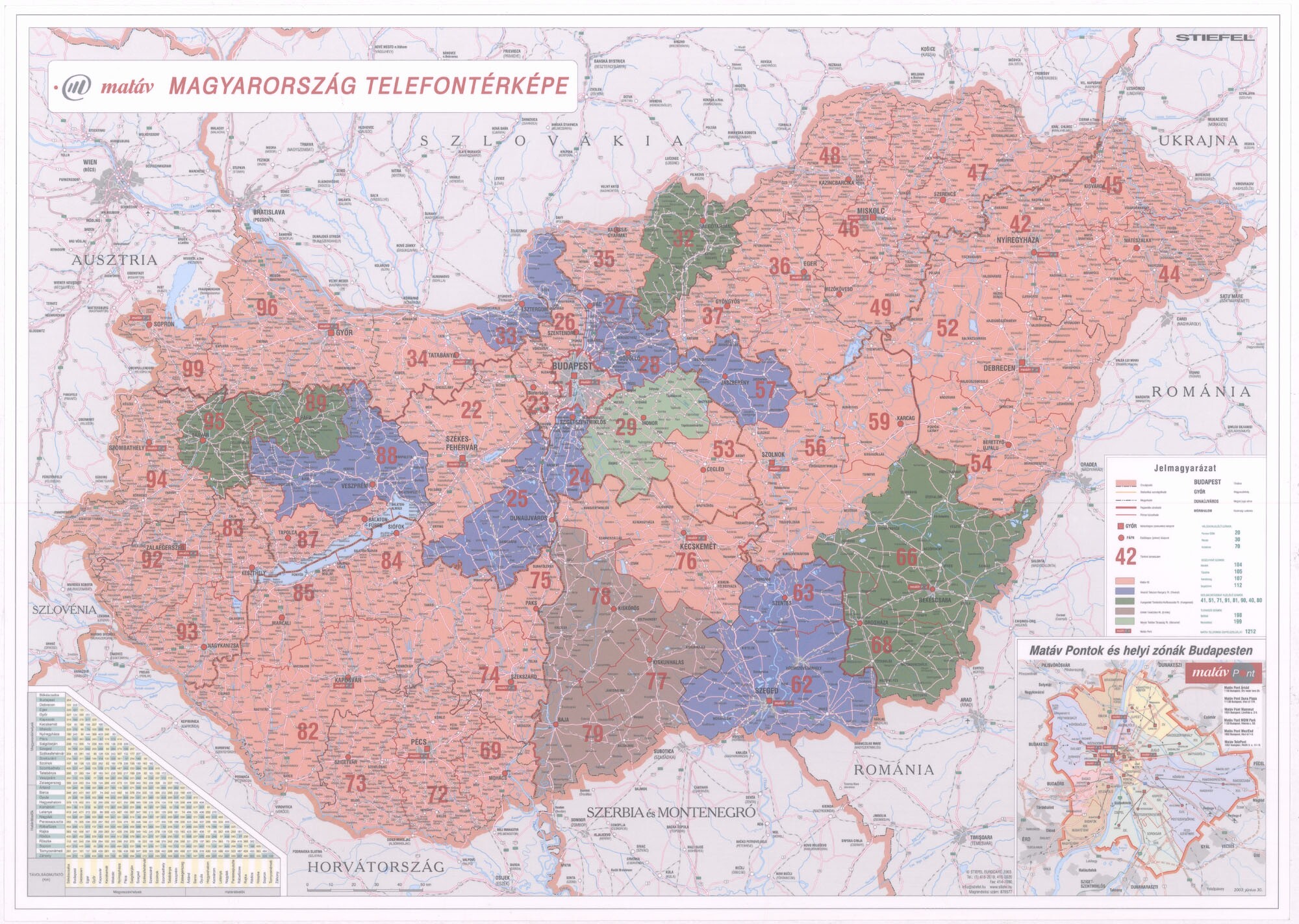 Magyarország telefontérképe, 2003 (Postamúzeum CC BY-NC-SA)