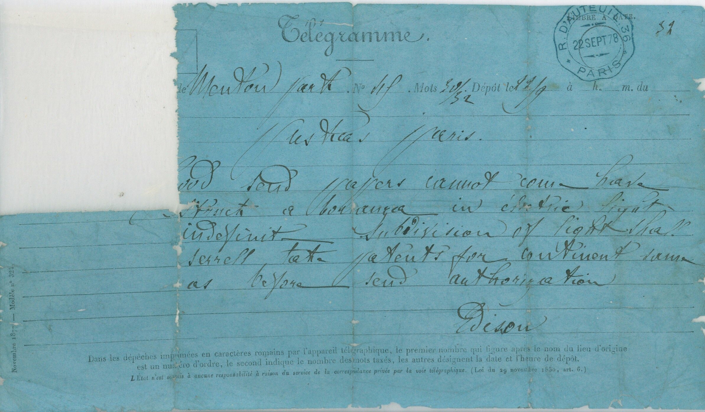 Távirat-Télégramme (Postamúzeum CC BY-NC-SA)