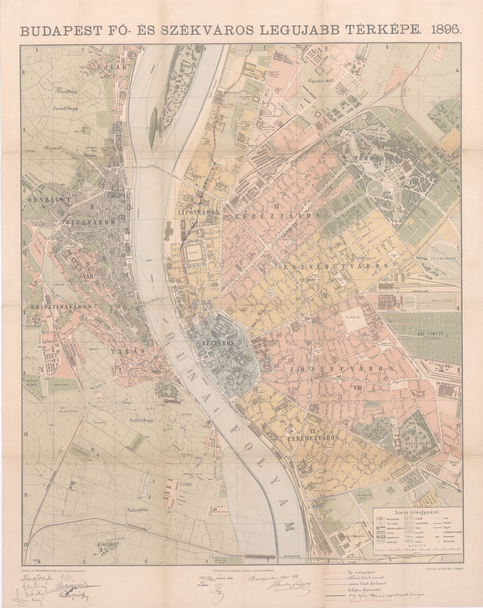 Budapest fő- és székváros legújabb térképe, 1896 (Postamúzeum CC BY-NC-SA)