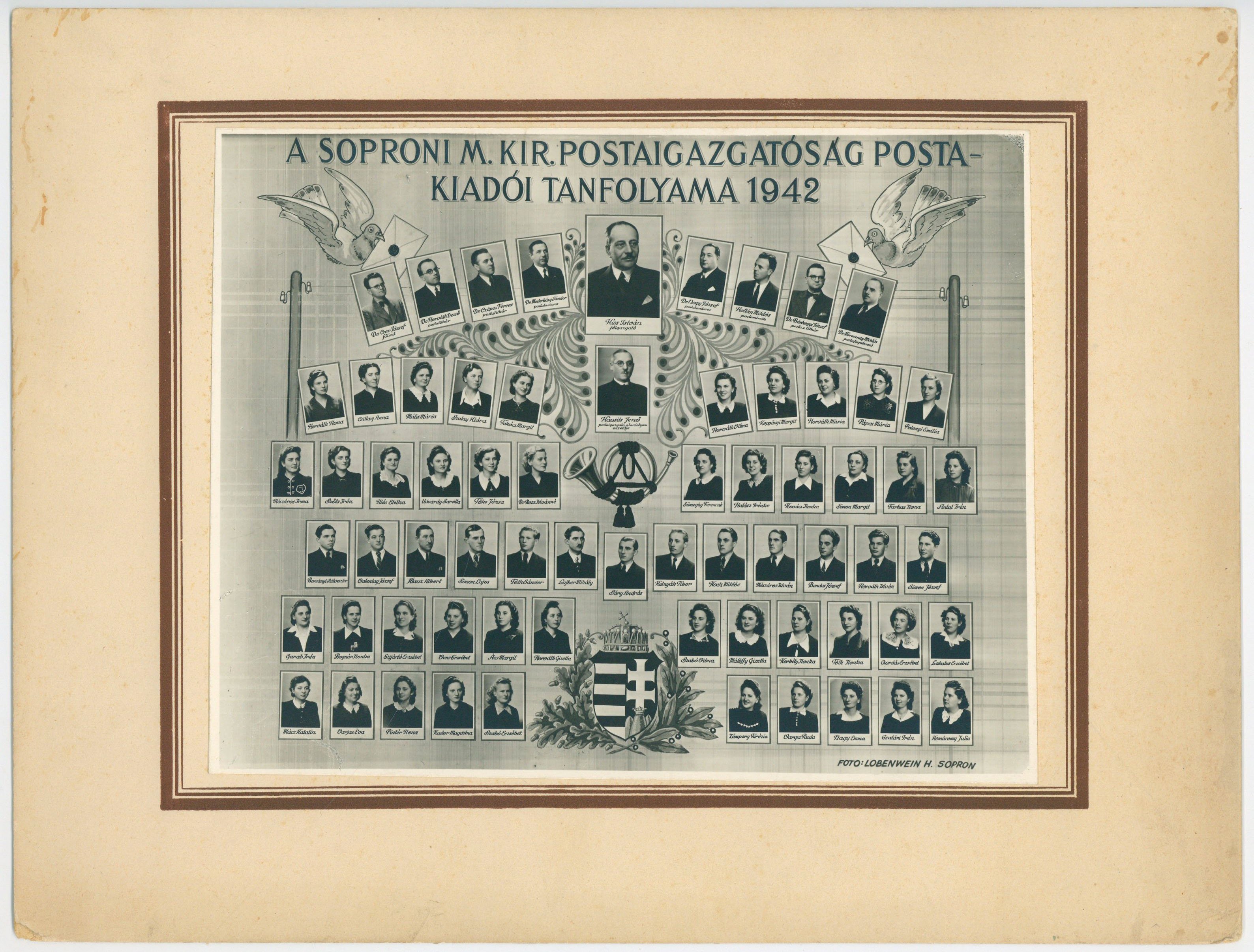 Soproni postakiadói tanfolyam tablóképe 1942-ben (Postamúzeum CC BY-NC-SA)