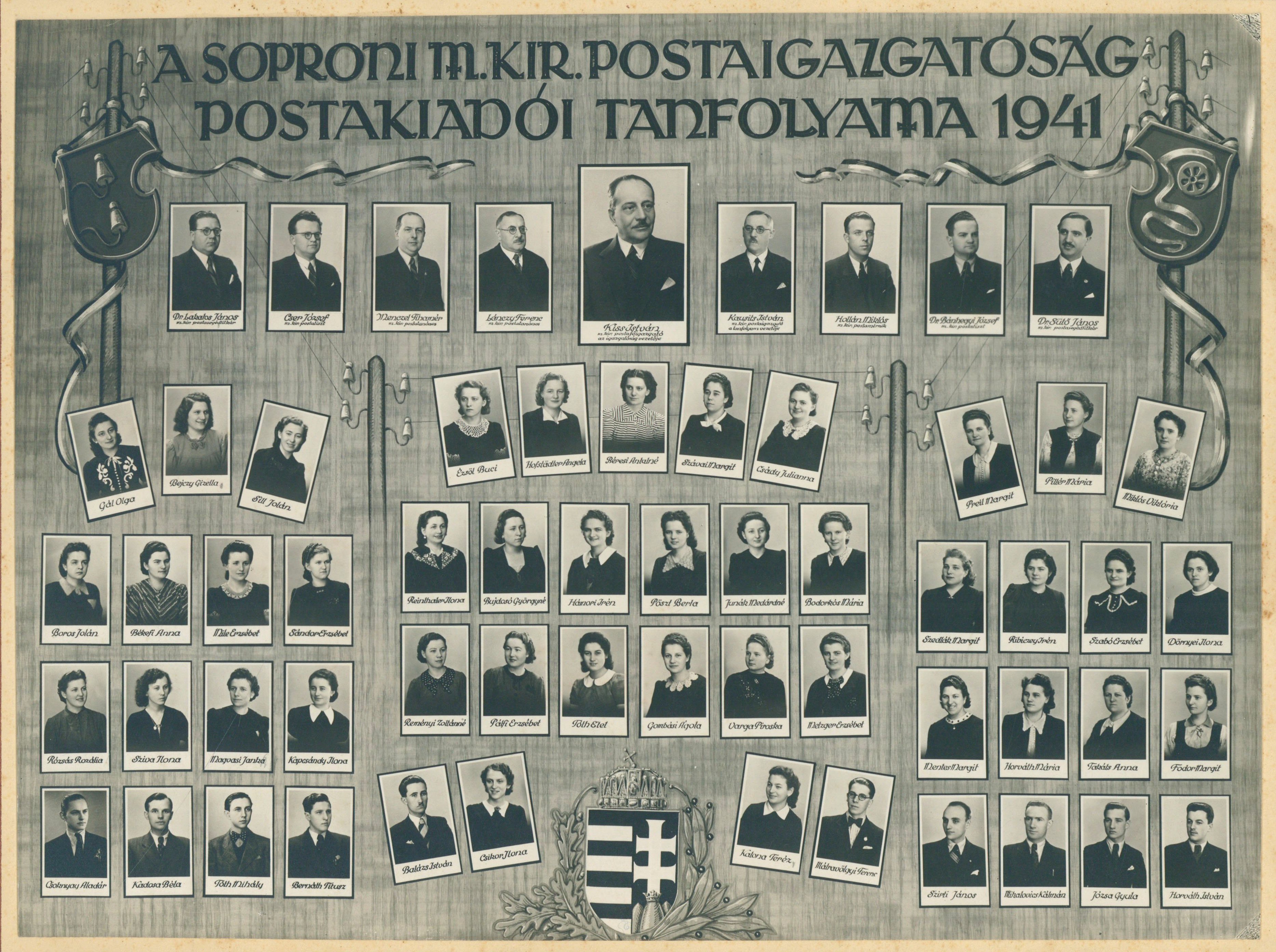 Soproni postakiadói tanfolyam tablóképe 1941-ben (Postamúzeum CC BY-NC-SA)