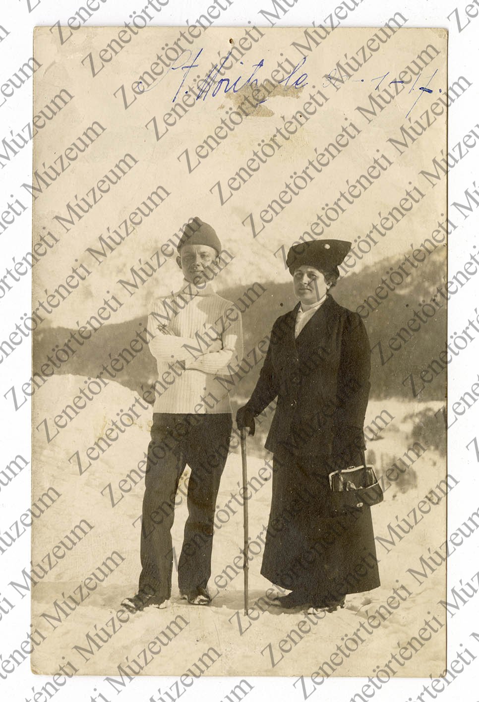 Rácz Aladár első feleségével St. Moritzban, 1917 (ismeretlen CC BY-NC-SA)