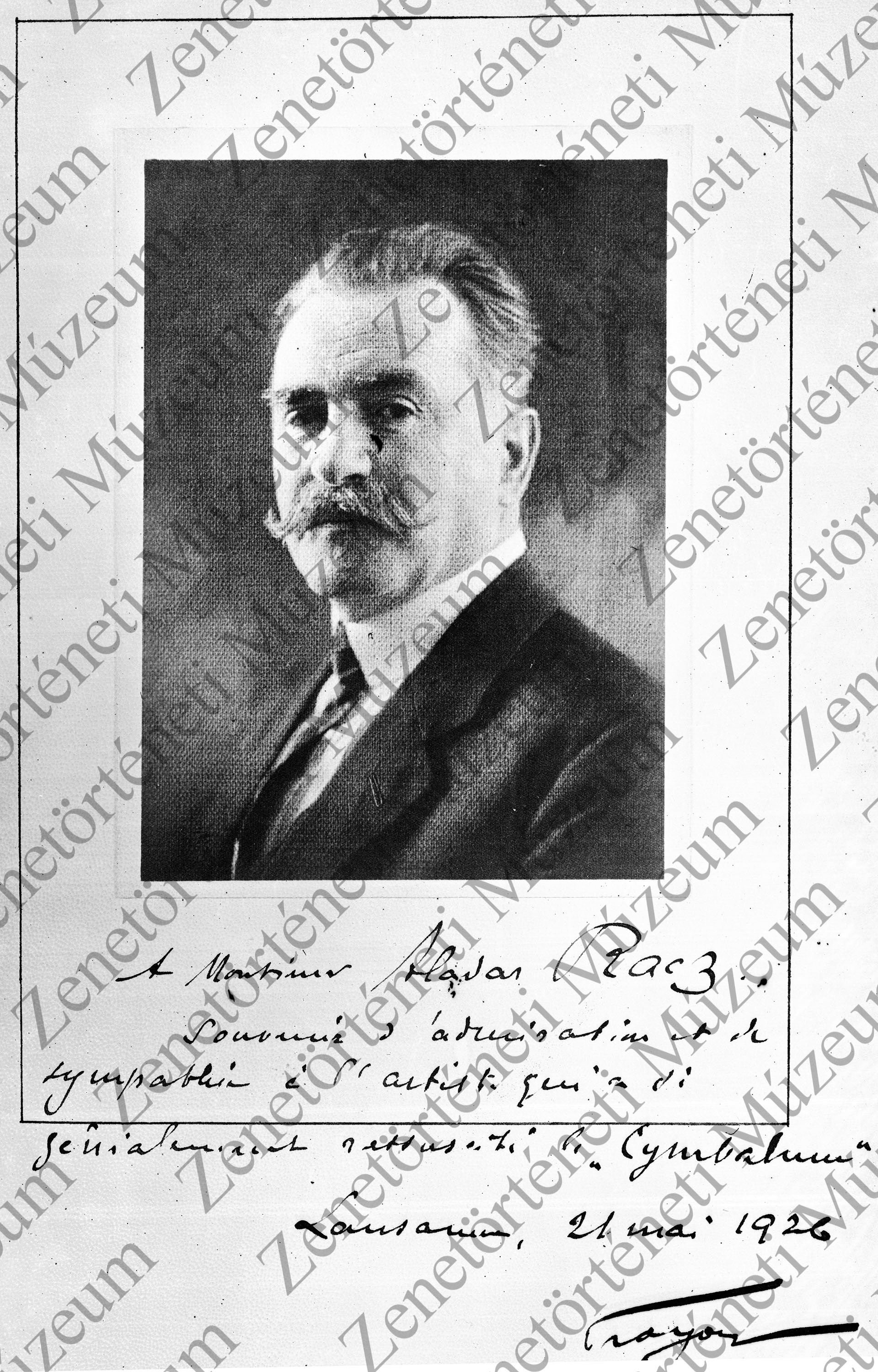 Troyan levele Rácz Aladárhoz, 1926 (Zenetörténeti Múzeum CC BY-NC-SA)
