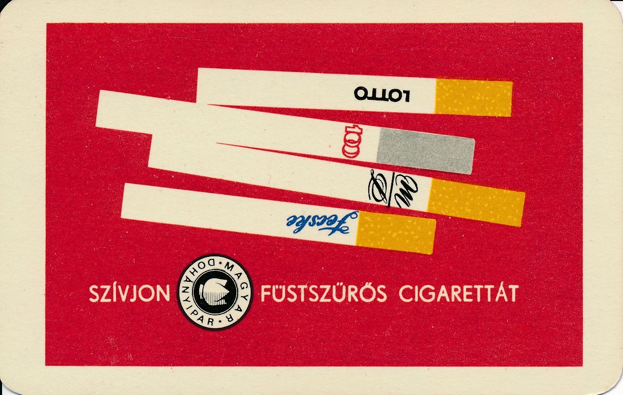 Szívjon füstszűrős cigarettát kártyanaptár 1968 (Magyar Kereskedelmi és Vendéglátóipari Múzeum CC BY-NC-SA)