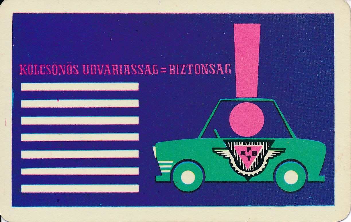 Kölcsönös udvariasság biztonság kártyanaptár 1968 (Magyar Kereskedelmi és Vendéglátóipari Múzeum CC BY-NC-SA)