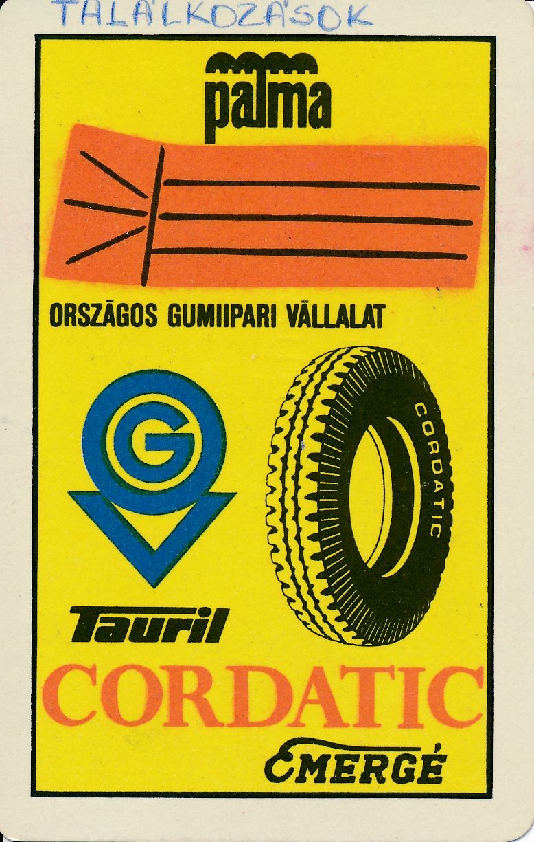 Országos Gumiipari Vállalat kártyanaptár 1970 (Magyar Kereskedelmi és Vendéglátóipari Múzeum CC BY-NC-SA)