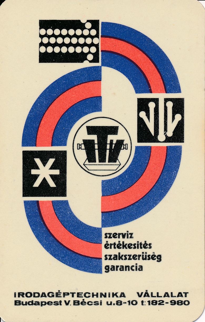 Irodagéptechnika Vállalat kártyanaptár 1972 (Magyar Kereskedelmi és Vendéglátóipari Múzeum CC BY-NC-SA)
