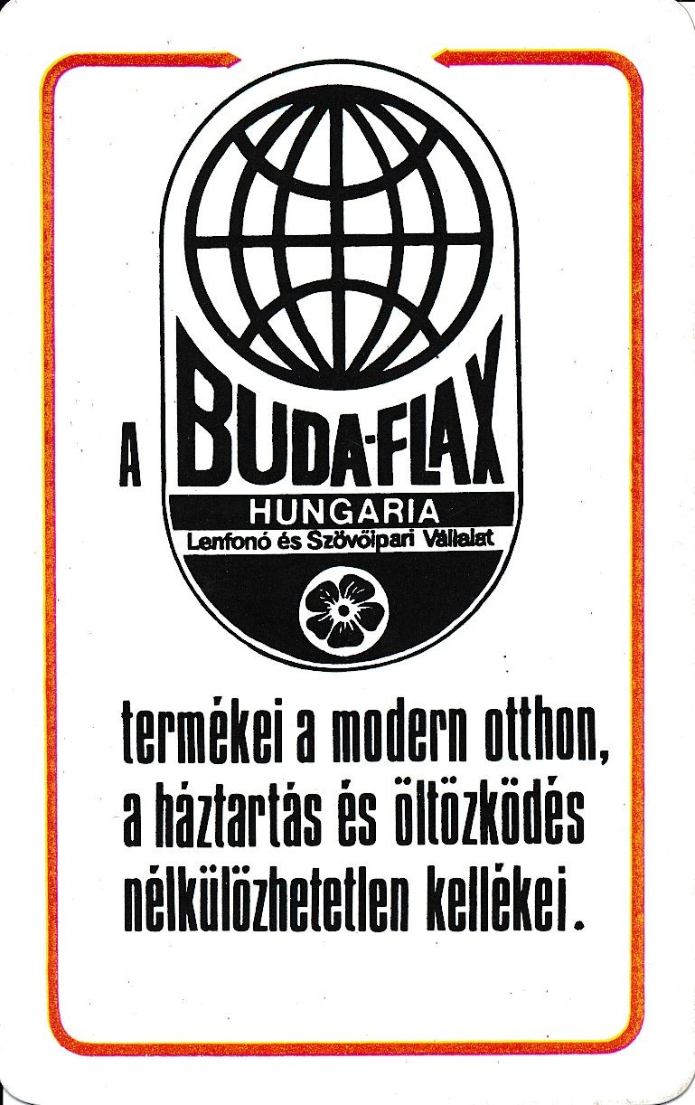 Budaflax kártyanaptár 1972 (Magyar Kereskedelmi és Vendéglátóipari Múzeum CC BY-NC-SA)