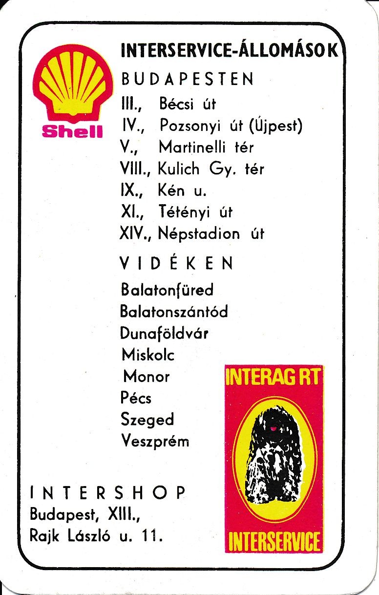 Shell Interag kártyanaptár 1973 (Magyar Kereskedelmi és Vendéglátóipari Múzeum CC BY-NC-SA)