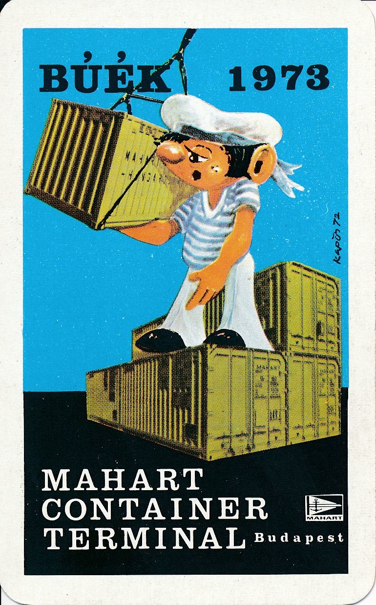 MAHART Container Terminal Budapest kártyanaptár 1973 (Magyar Kereskedelmi és Vendéglátóipari Múzeum CC BY-NC-SA)