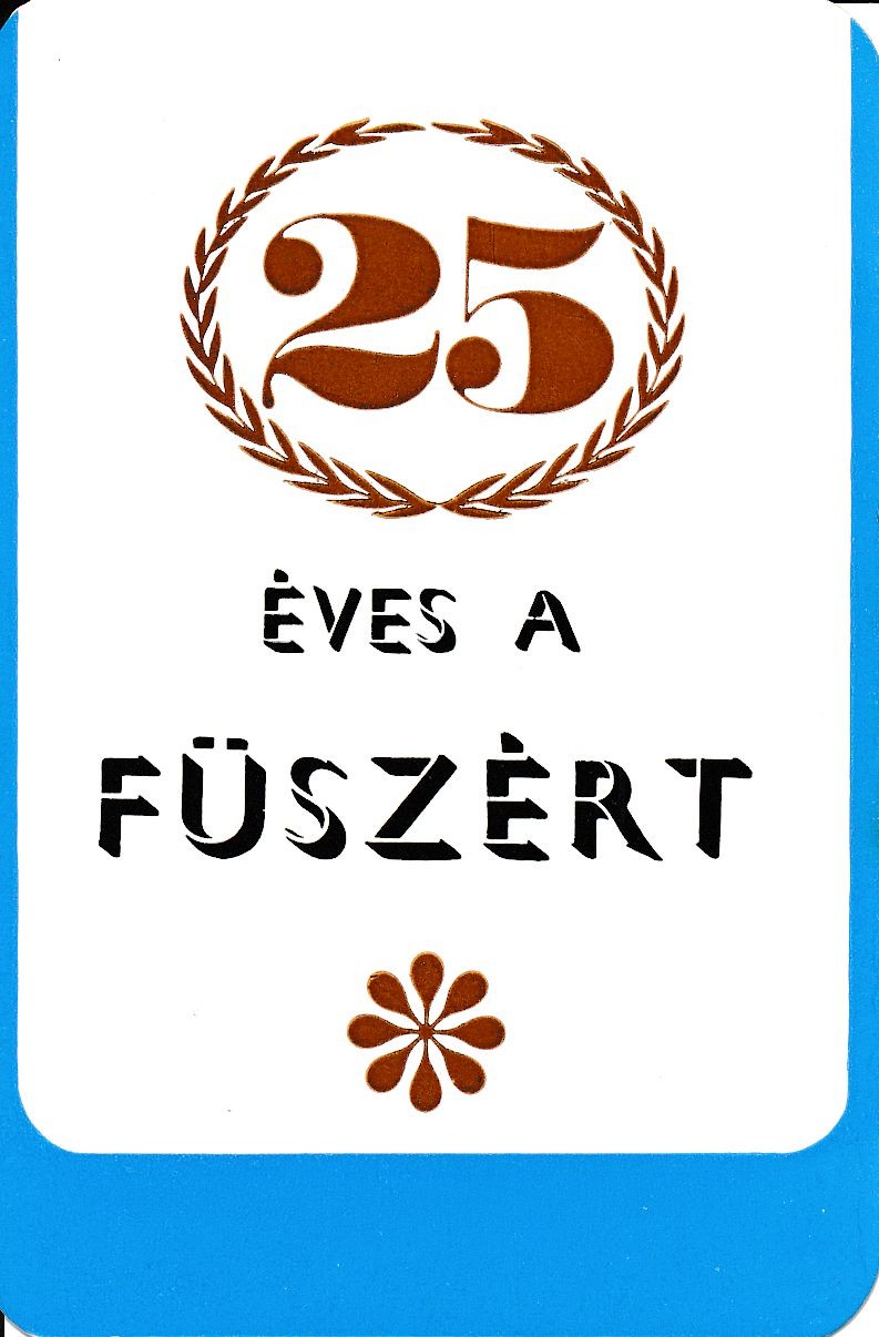 25 Éves a Füszért kártyanaptár 1974 (Magyar Kereskedelmi és Vendéglátóipari Múzeum CC BY-NC-SA)
