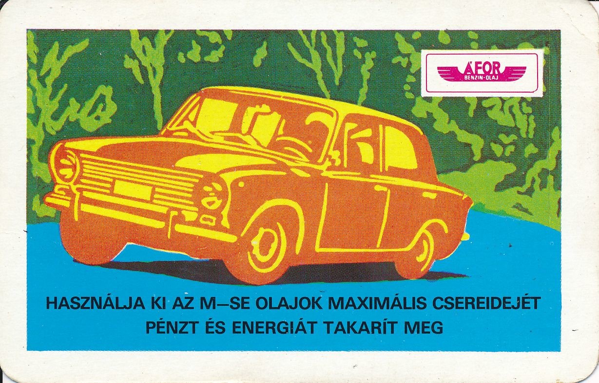 ÁFOR benzin olaj kártyanaptár 1980 (Magyar Kereskedelmi és Vendéglátóipari Múzeum CC BY-NC-SA)