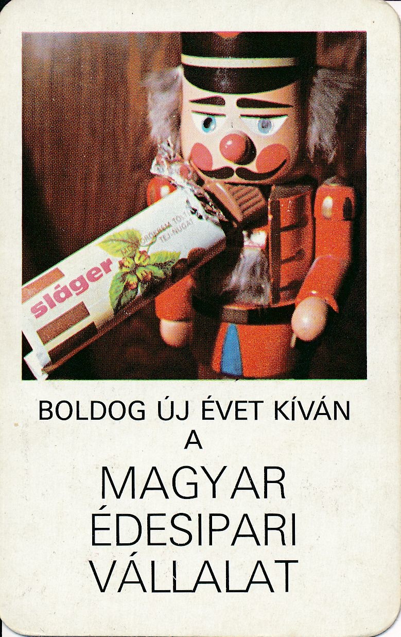 Boldog Új Évet Kíván a Magyar Édesipari Vállalat 1980 (Magyar Kereskedelmi és Vendéglátóipari Múzeum CC BY-NC-SA)