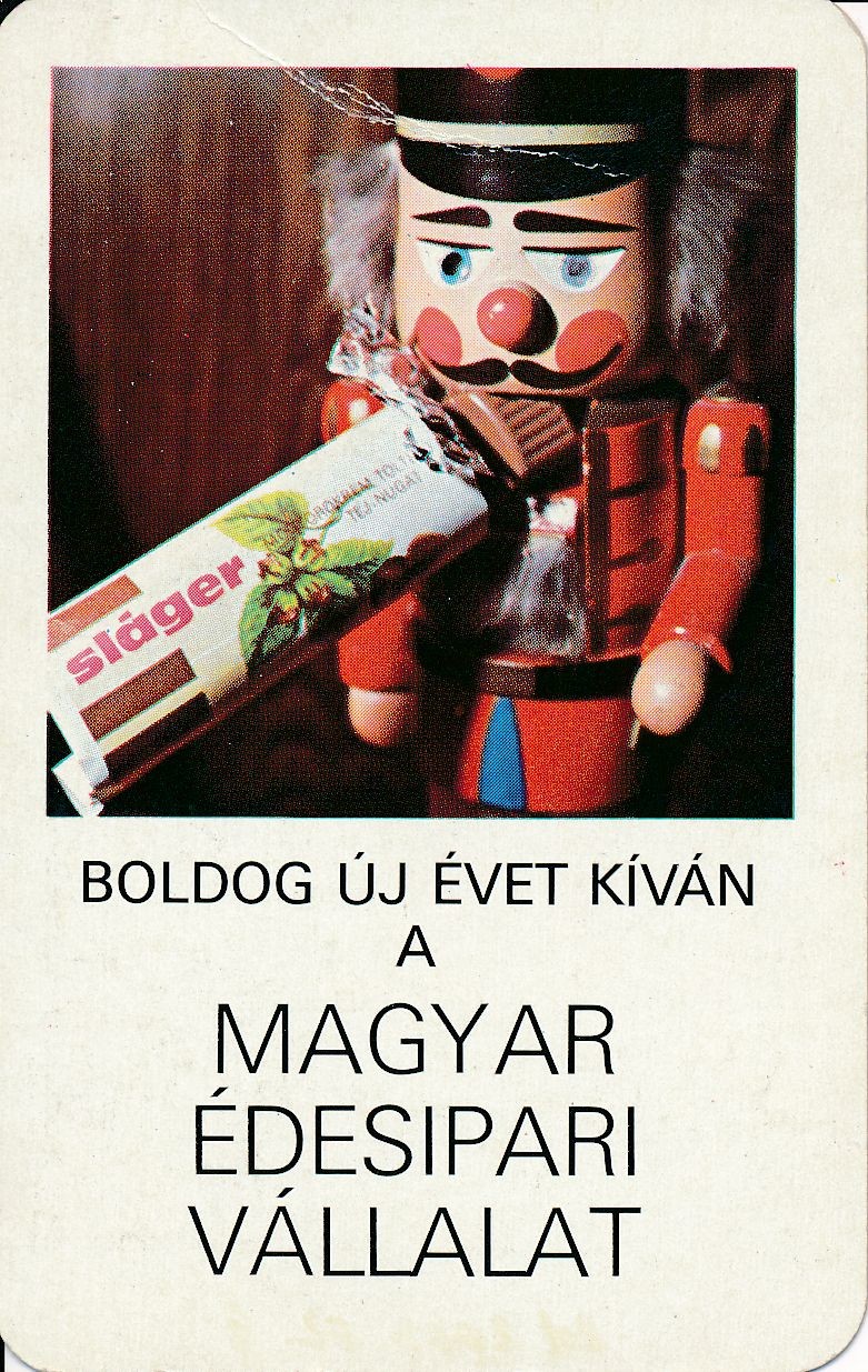 Boldog Új Évet Kíván a Magyar Édesipari Vállalat 1980 (Magyar Kereskedelmi és Vendéglátóipari Múzeum CC BY-NC-SA)