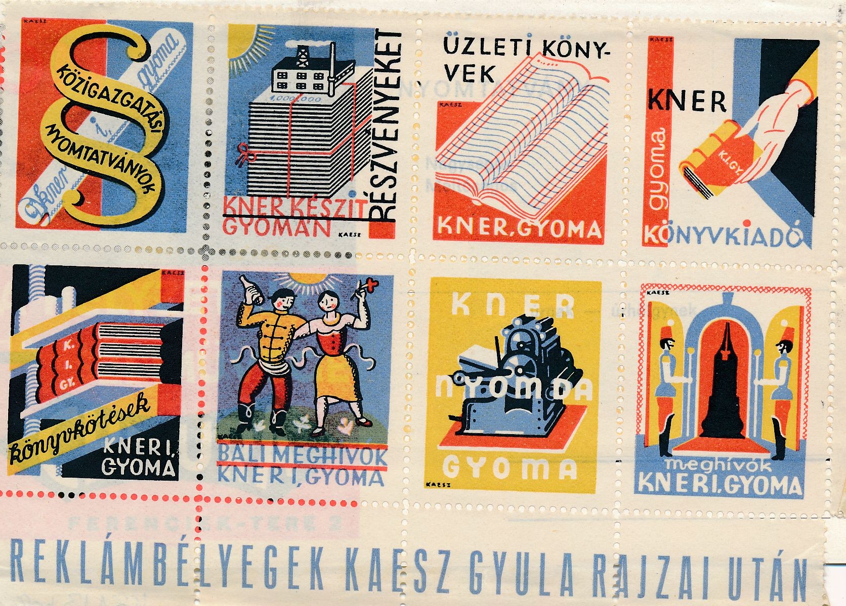 reklámbélyeg Kaesz Gyula (Magyar Kereskedelmi és Vendéglátóipari Múzeum CC BY-NC-SA)