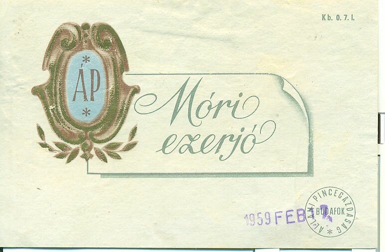 Ezerjó borcímke (Magyar Kereskedelmi és Vendéglátóipari Múzeum CC BY-NC-SA)